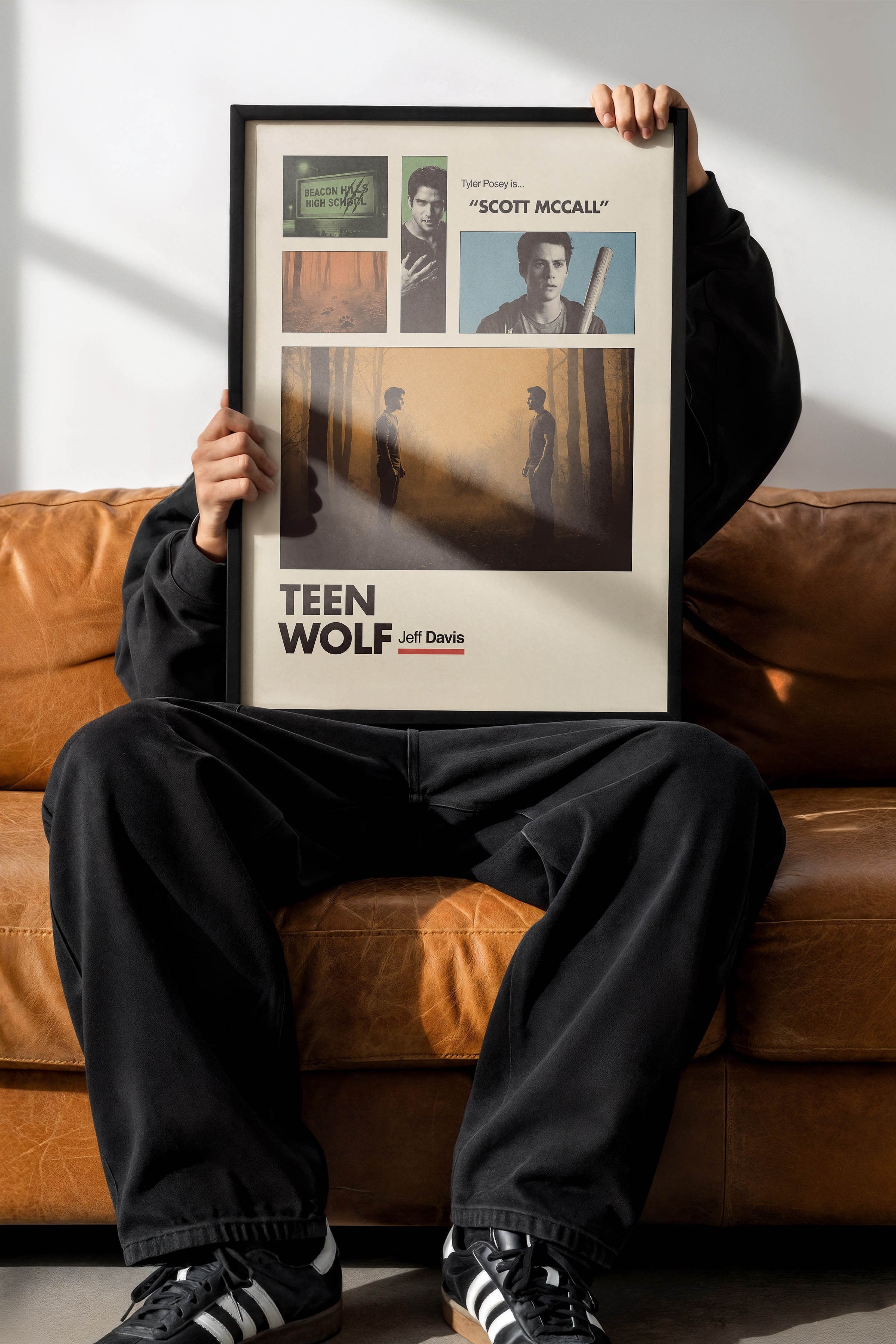 Teen Wolf Siyah Çerçeveli Poster, Sinema ve Dizi Tablo, Film Dizi Afişleri NO:112926
