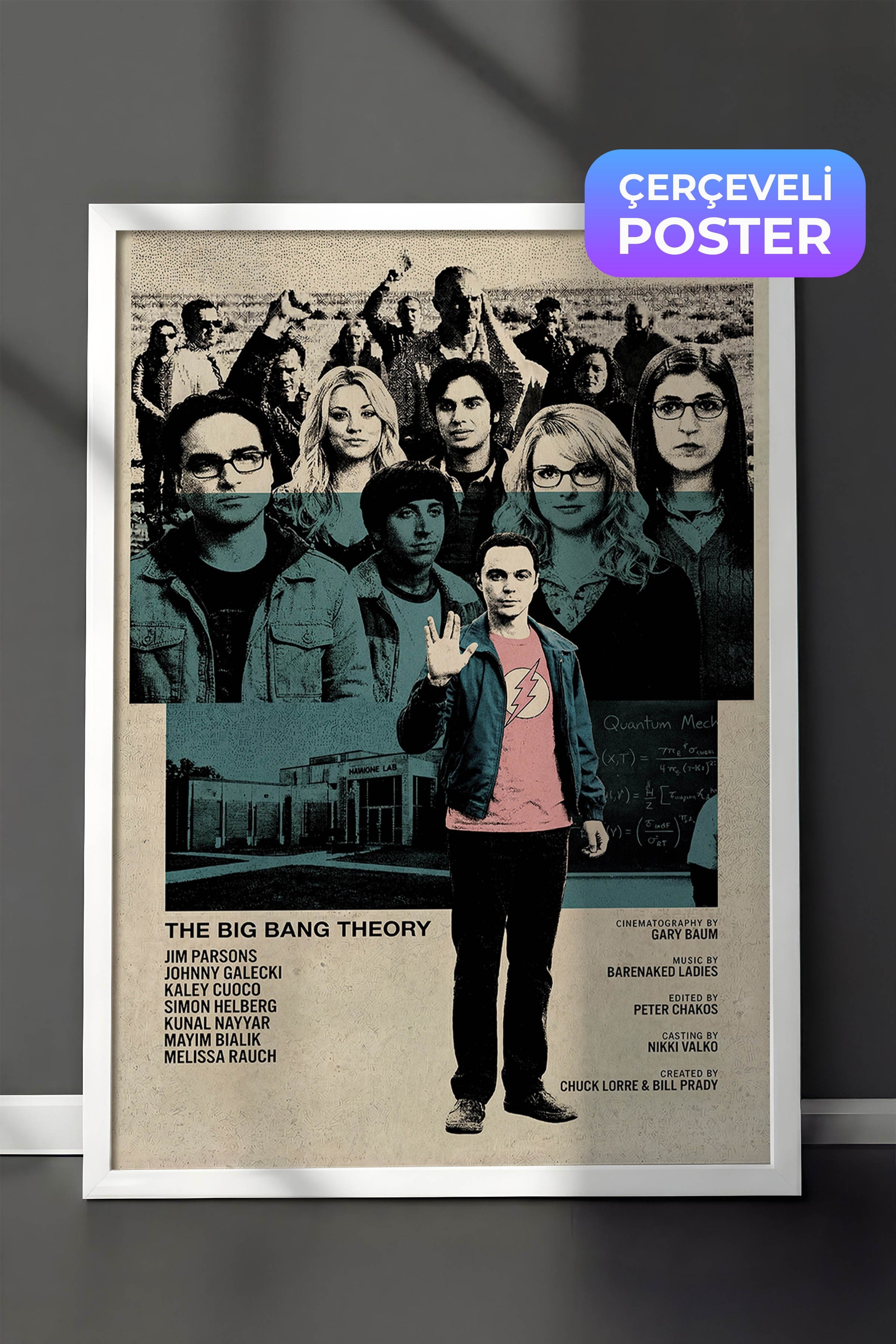 The Big Bang Theory Beyaz Çerçeveli Poster, Sinema ve Dizi Tablo, Film Dizi Afişleri NO:112769