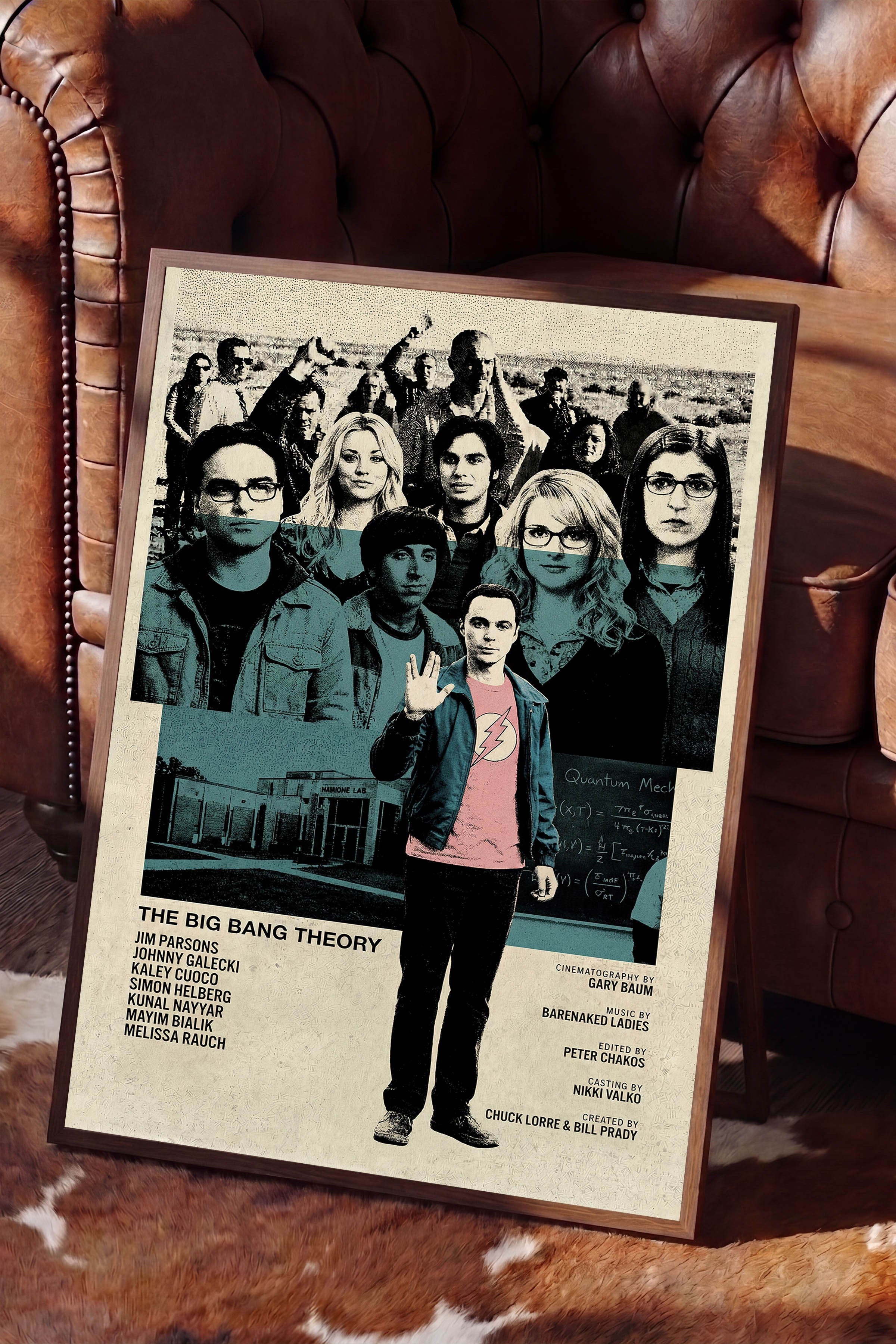 The Big Bang Theory Kahverengi Çerçeveli Poster, Sinema ve Dizi Tablo, Film Dizi Afişleri NO:112769