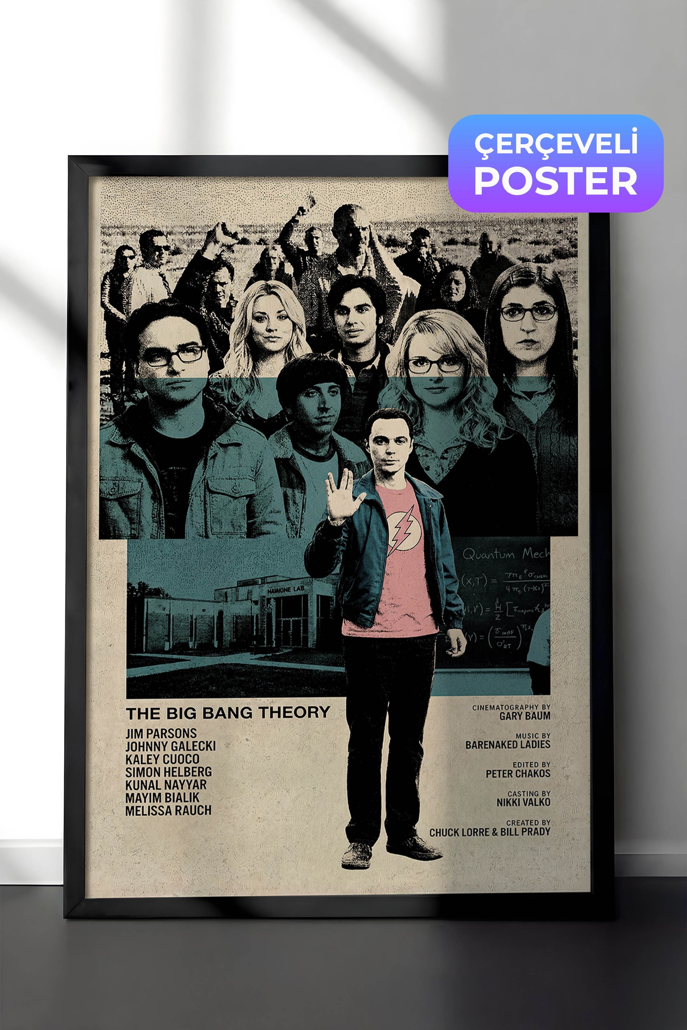 The Big Bang Theory Siyah Çerçeveli Poster, Sinema ve Dizi Tablo, Film Dizi Afişleri NO:112769