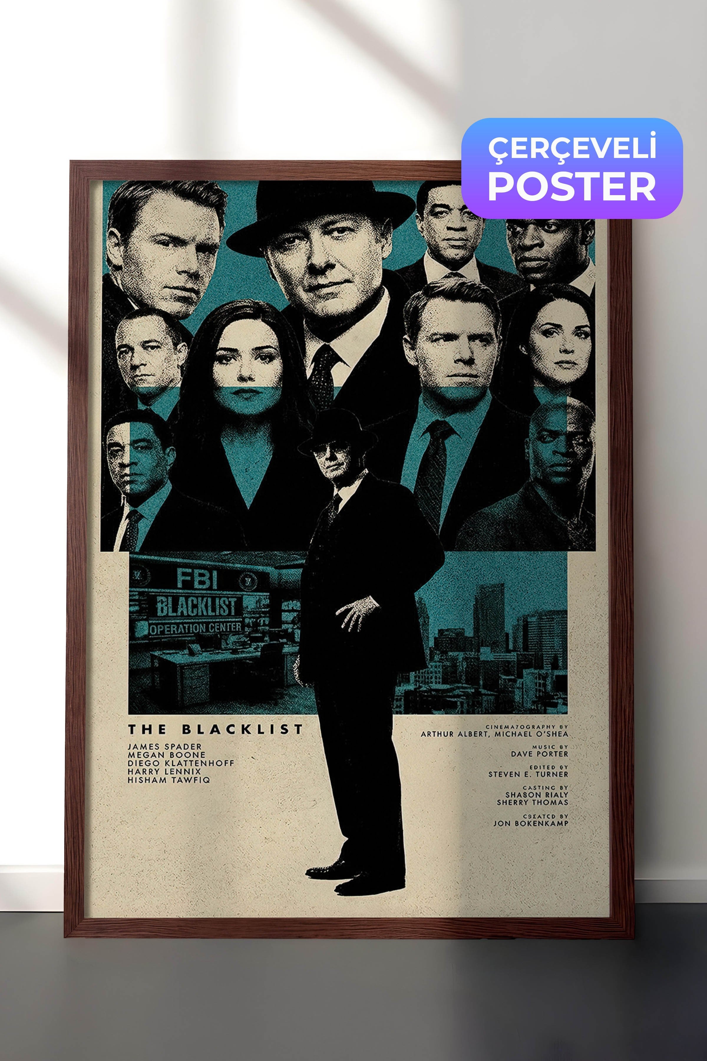The Blacklist Kahverengi Çerçeveli Poster, Sinema ve Dizi Tablo, Film Dizi Afişleri NO:112802