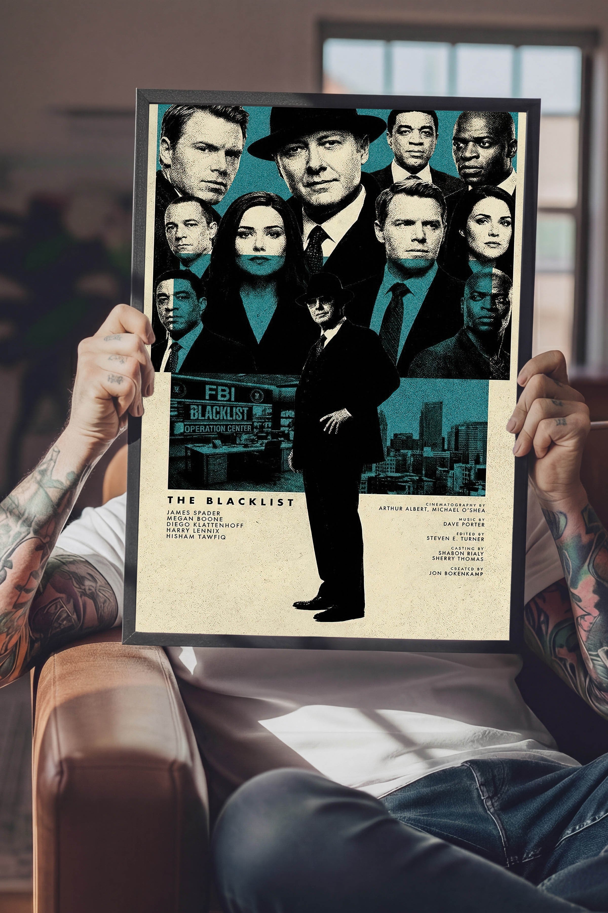 The Blacklist Siyah Çerçeveli Poster, Sinema ve Dizi Tablo, Film Dizi Afişleri NO:112802