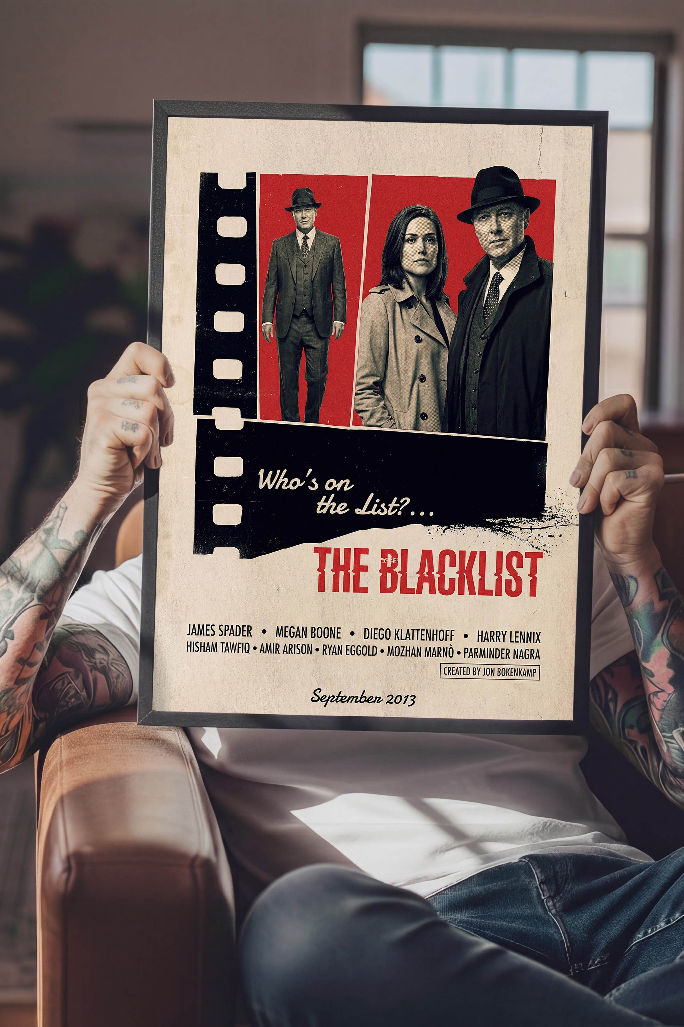 The Blacklist Siyah Çerçeveli Poster, Sinema ve Dizi Tablo, Film Dizi Afişleri NO:112881