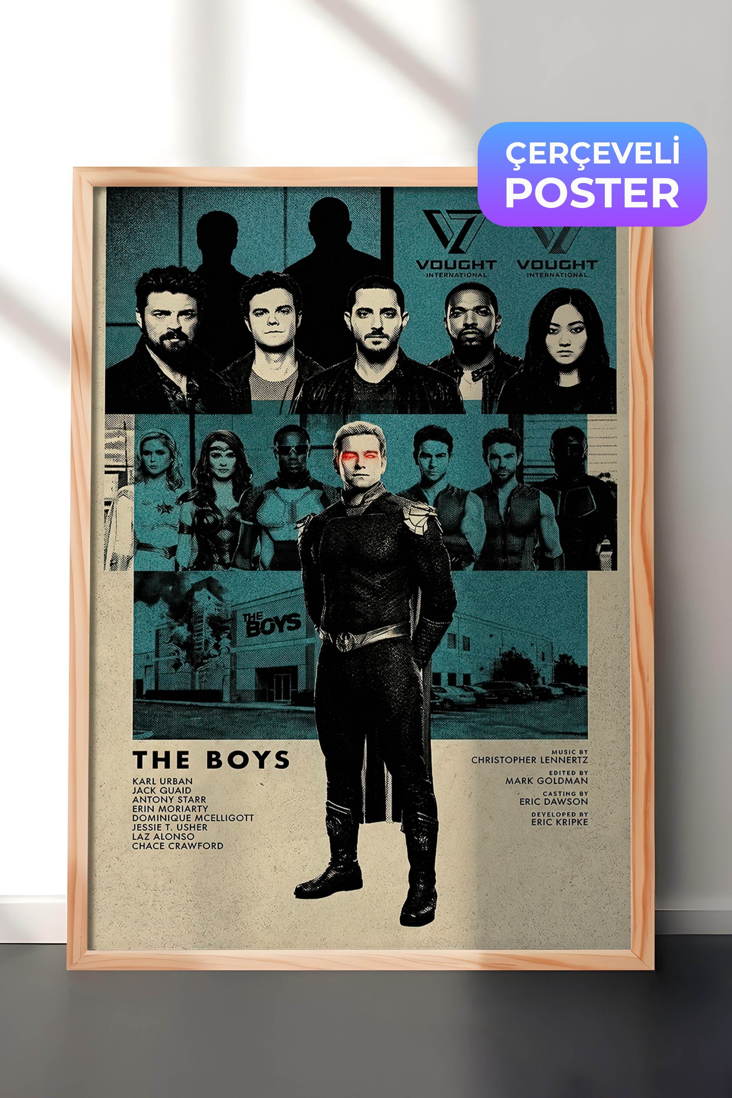 The Boys Ahşap Çerçeveli Poster, Sinema ve Dizi Tablo, Film Dizi Afişleri NO:112778