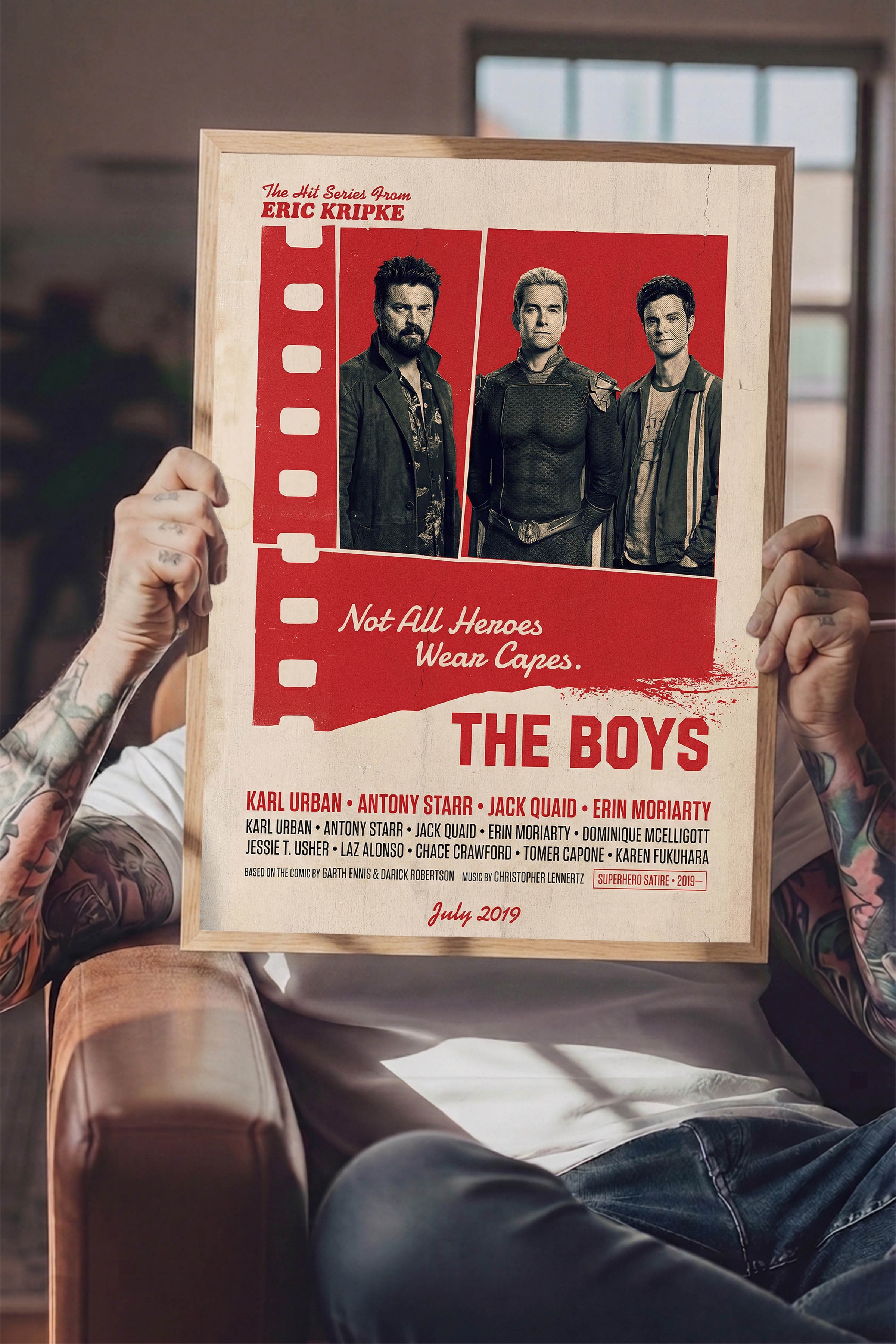 The Boys Ahşap Çerçeveli Poster, Sinema ve Dizi Tablo, Film Dizi Afişleri NO:112854