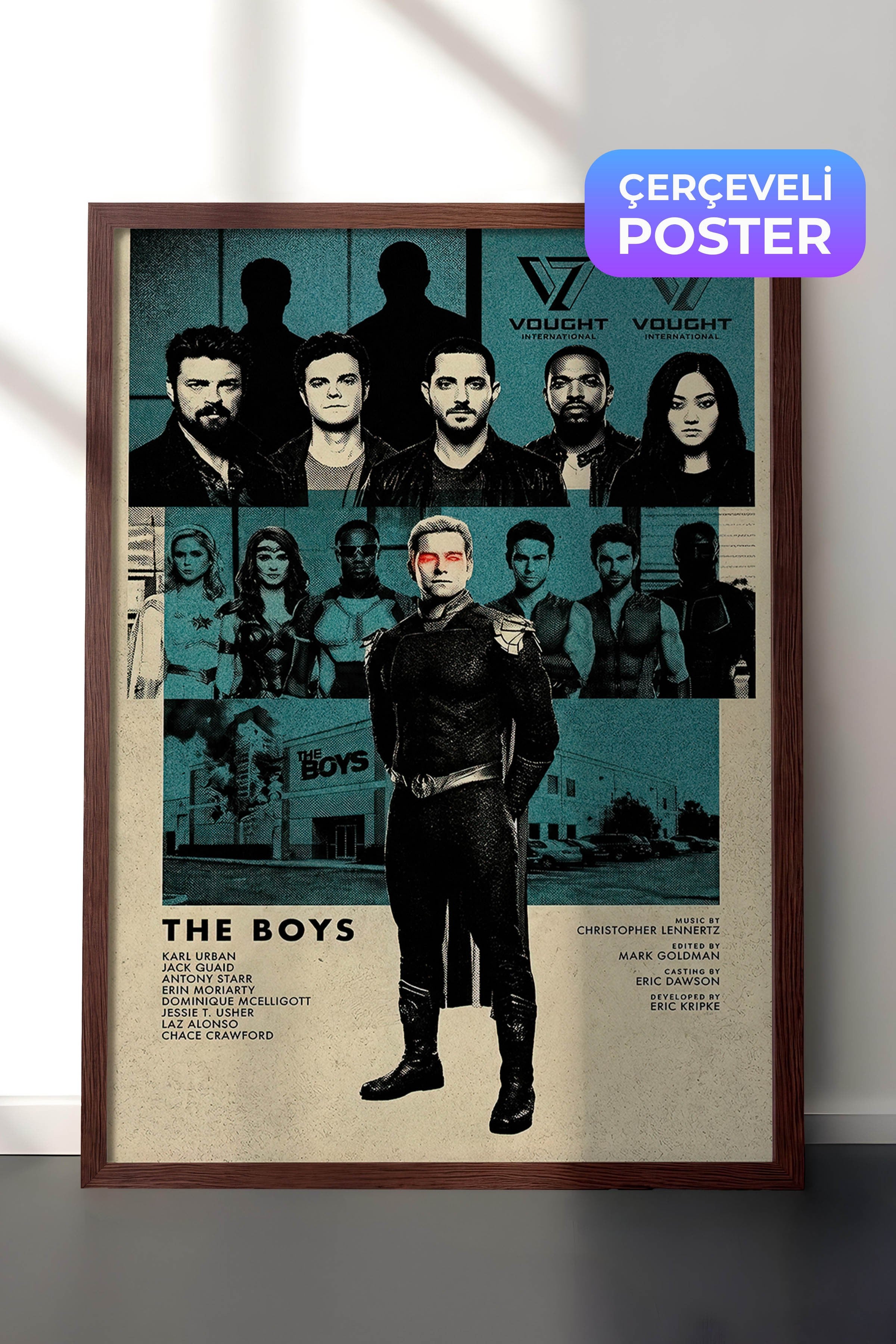 The Boys Kahverengi Çerçeveli Poster, Sinema ve Dizi Tablo, Film Dizi Afişleri NO:112778