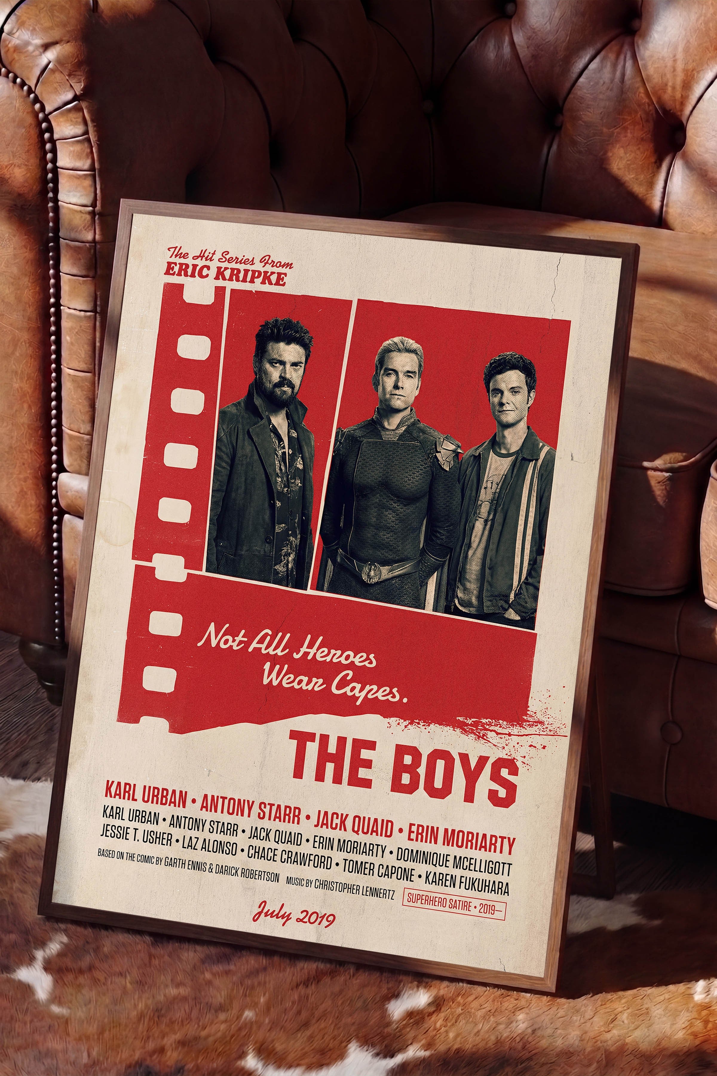 The Boys Kahverengi Çerçeveli Poster, Sinema ve Dizi Tablo, Film Dizi Afişleri NO:112854