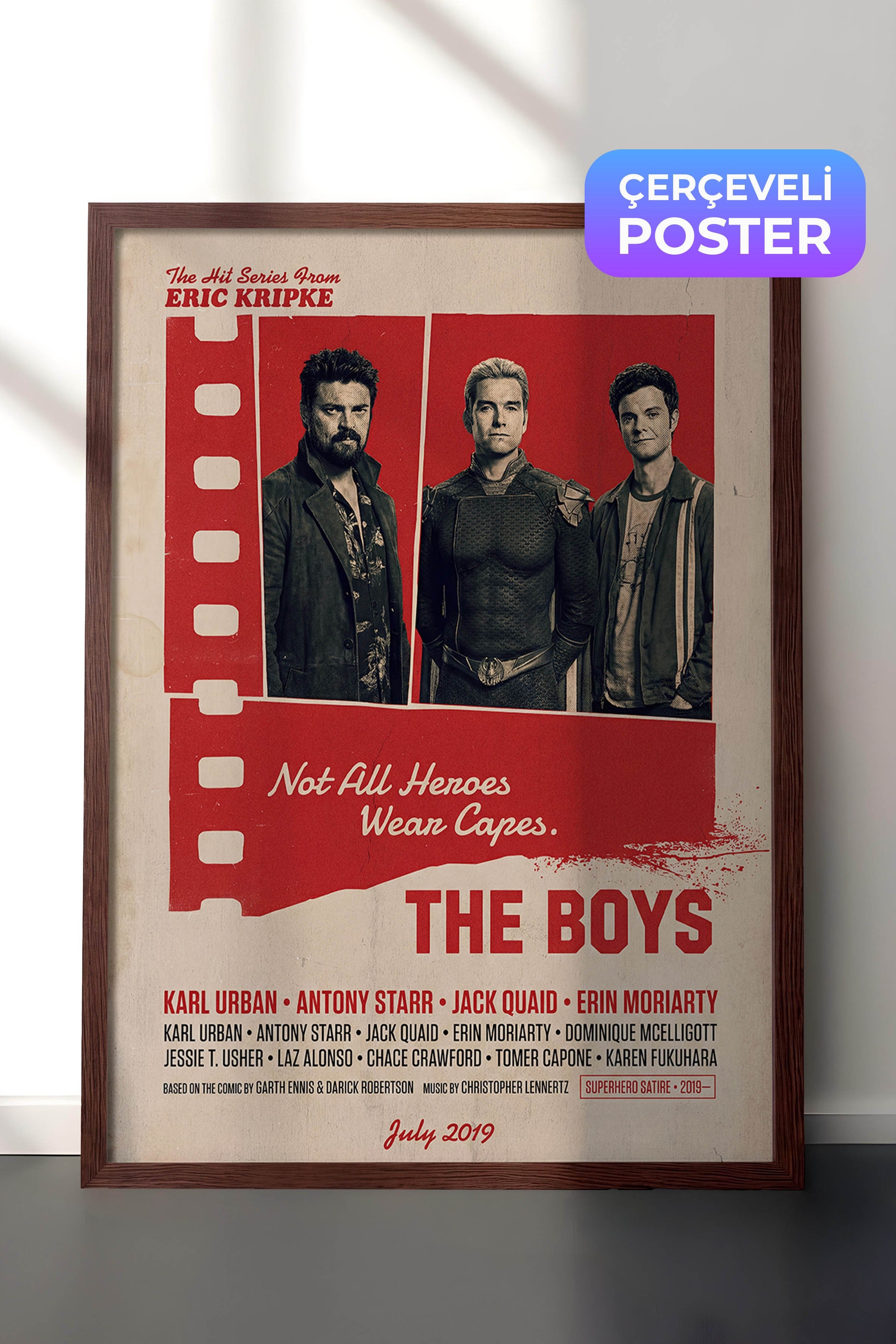 The Boys Kahverengi Çerçeveli Poster, Sinema ve Dizi Tablo, Film Dizi Afişleri NO:112854