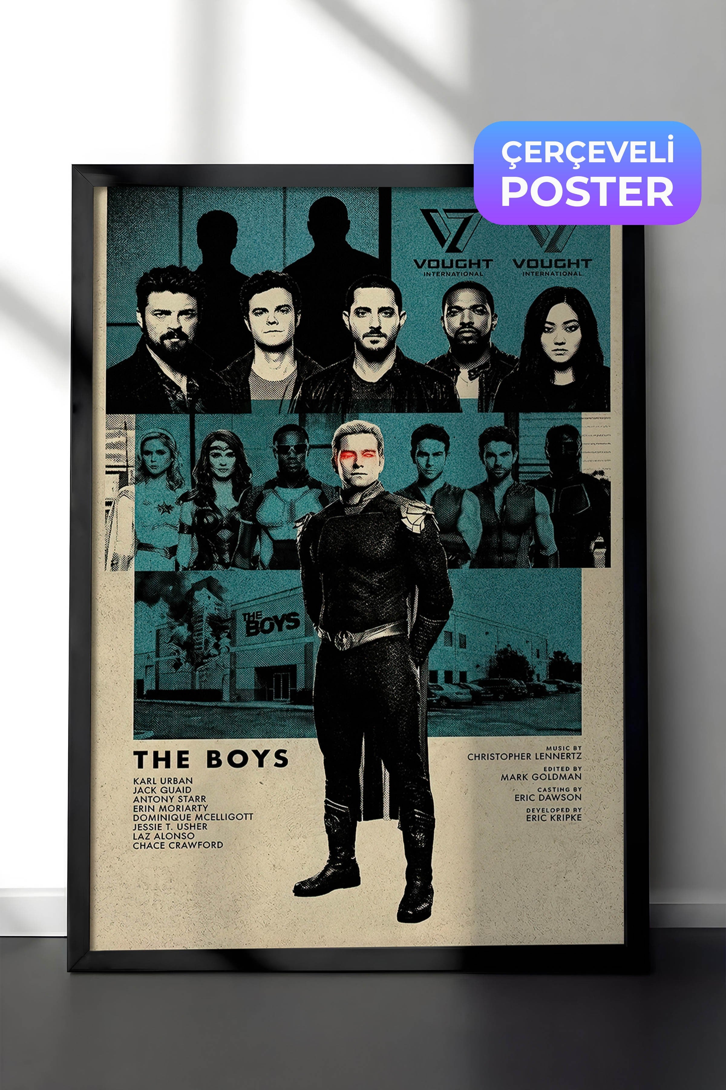 The Boys Siyah Çerçeveli Poster, Sinema ve Dizi Tablo, Film Dizi Afişleri NO:112778