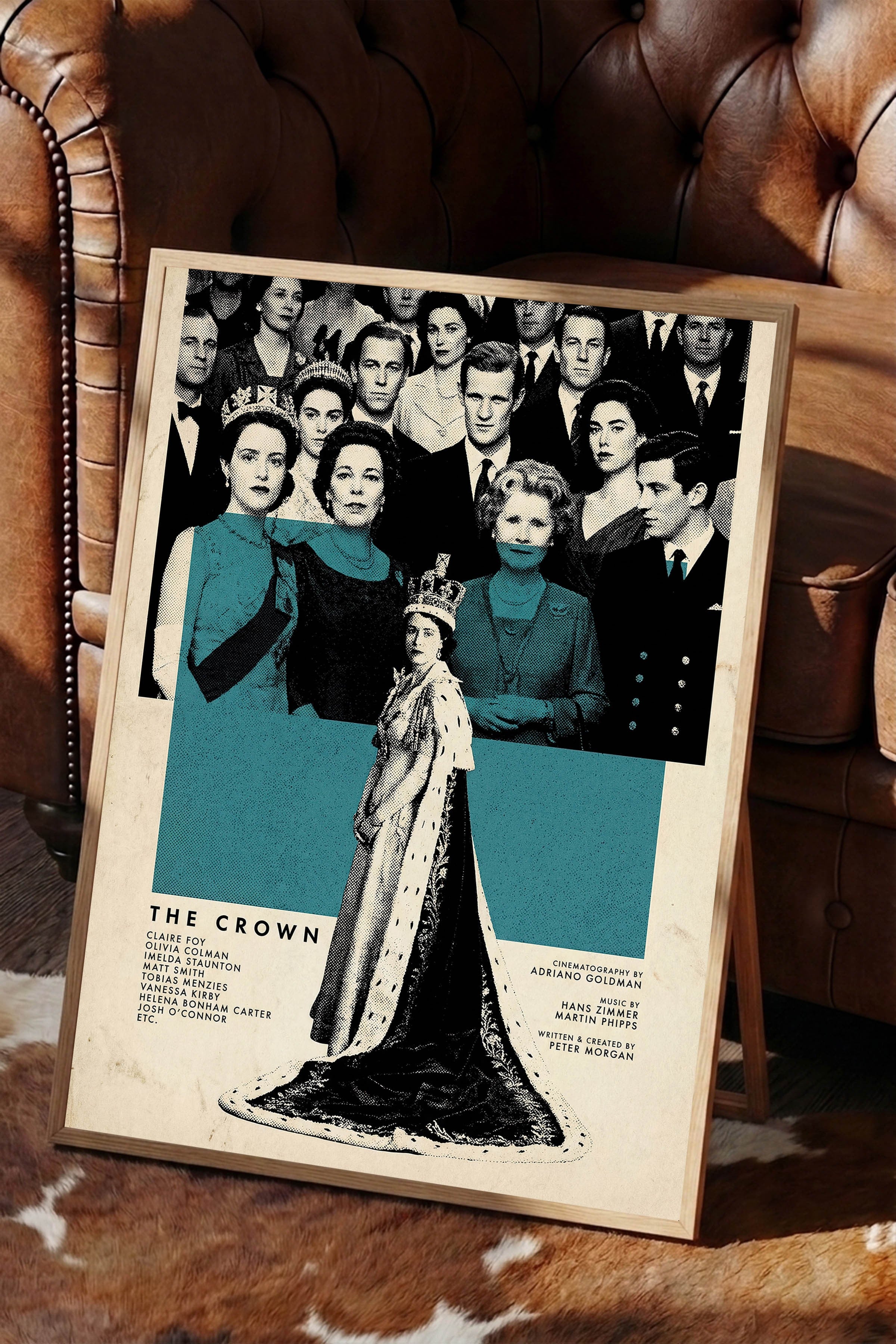 The Crown Ahşap Çerçeveli Poster, Sinema ve Dizi Tablo, Film Dizi Afişleri NO:112792