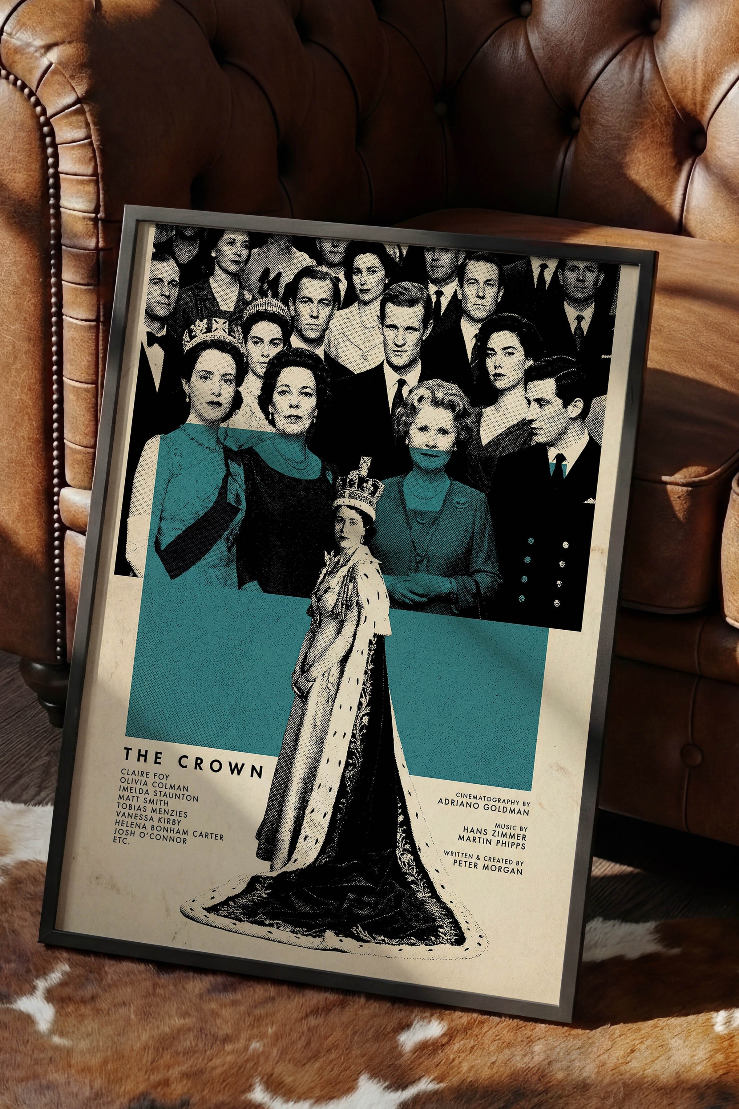 The Crown Siyah Çerçeveli Poster, Sinema ve Dizi Tablo, Film Dizi Afişleri NO:112792