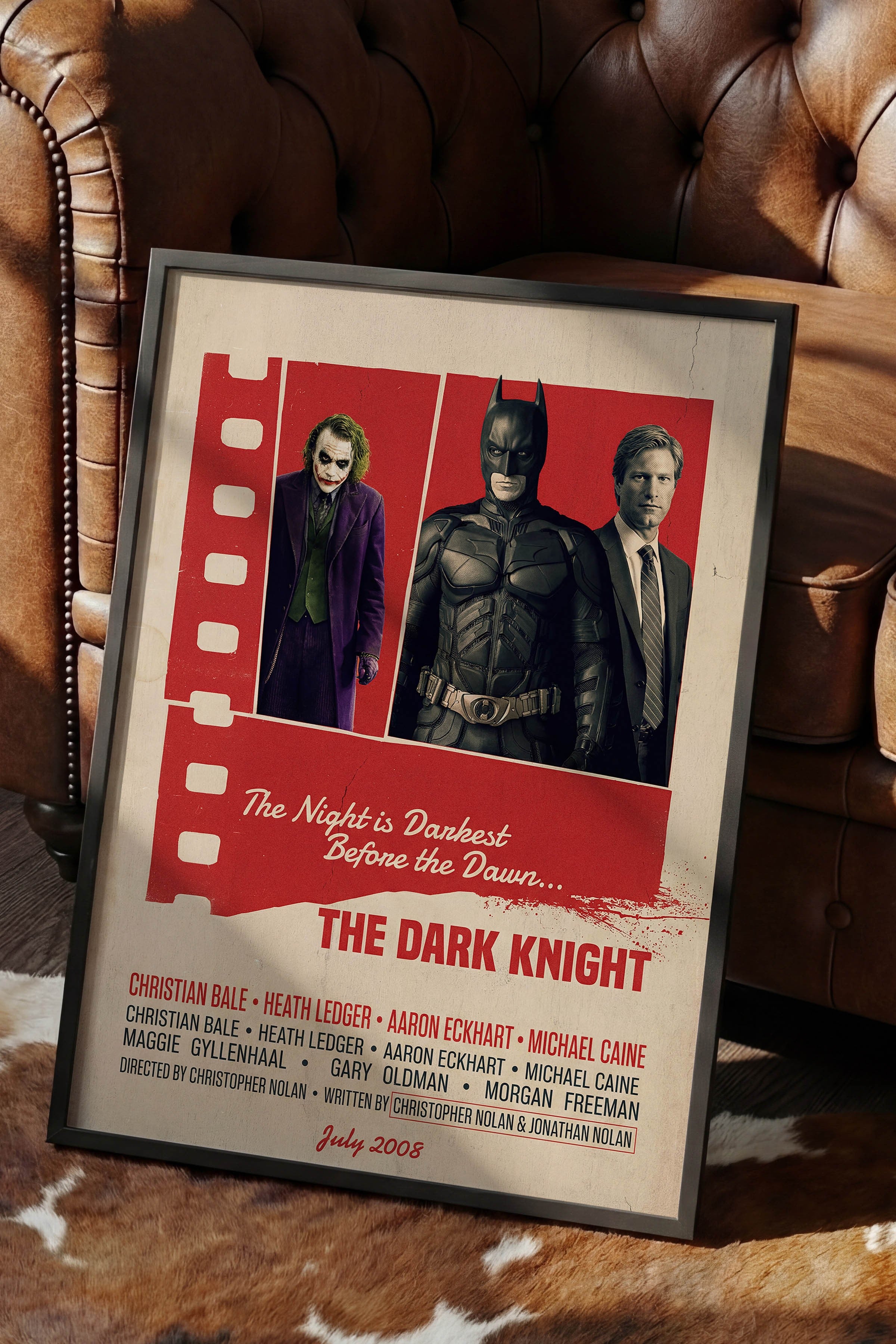 The Dark Knight Siyah Çerçeveli Poster, Sinema ve Dizi Tablo, Film Dizi Afişleri NO:112882