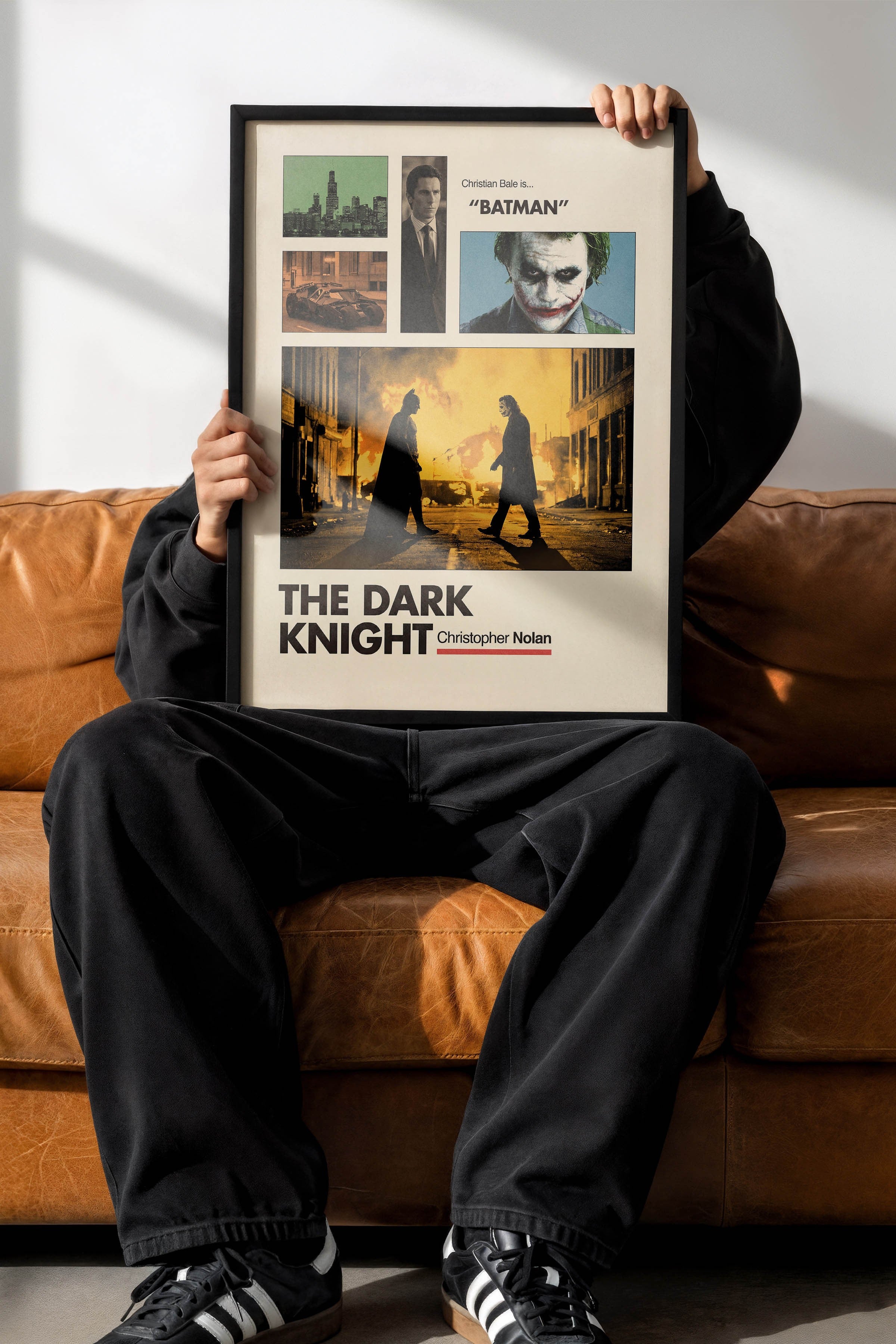 The Dark Knight Siyah Çerçeveli Poster, Sinema ve Dizi Tablo, Film Dizi Afişleri NO:112932