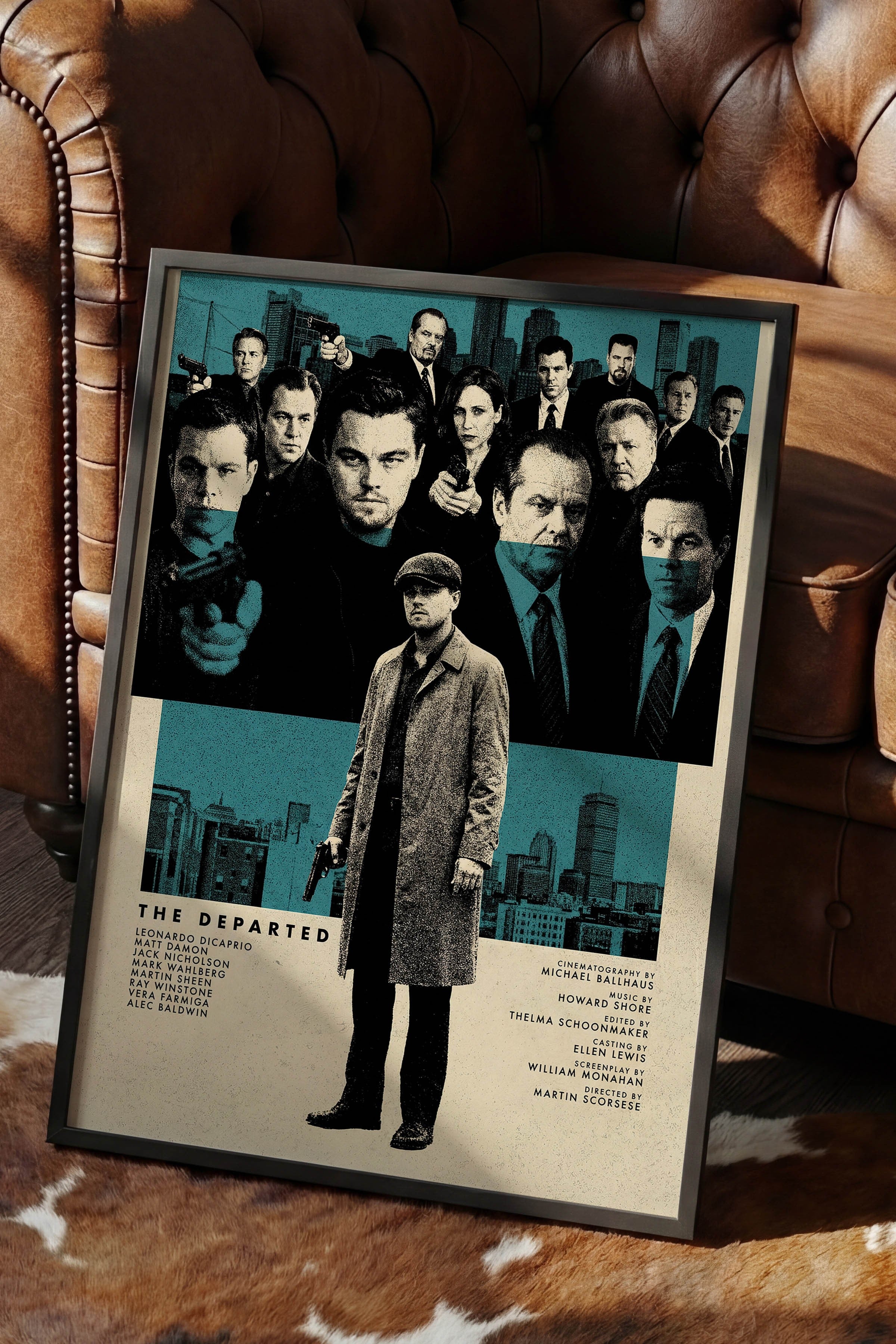 The Departed Siyah Çerçeveli Poster, Sinema ve Dizi Tablo, Film Dizi Afişleri NO:112831