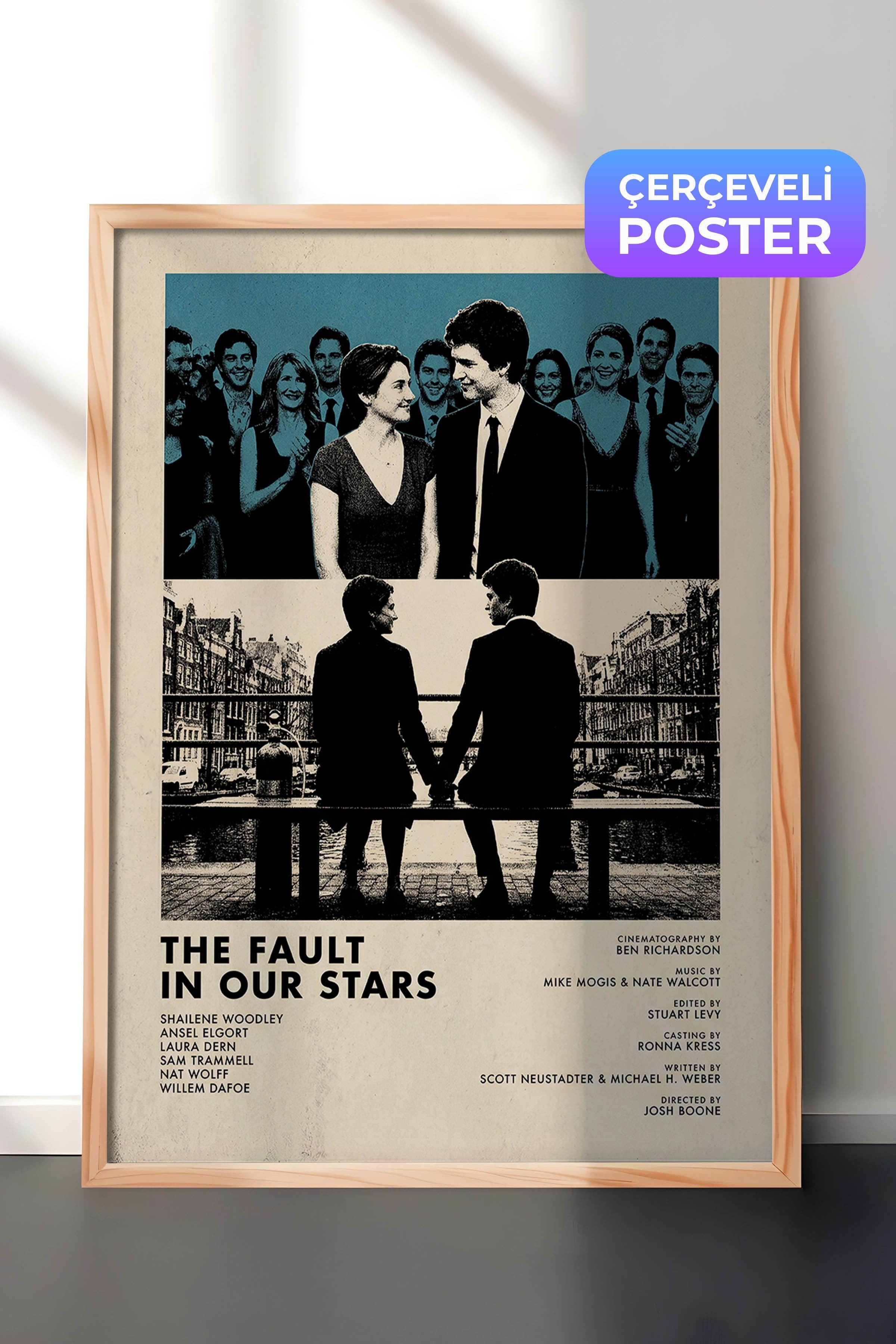 The Fault in Our Stars Ahşap Çerçeveli Poster, Sinema ve Dizi Tablo, Film Dizi Afişleri NO:112826