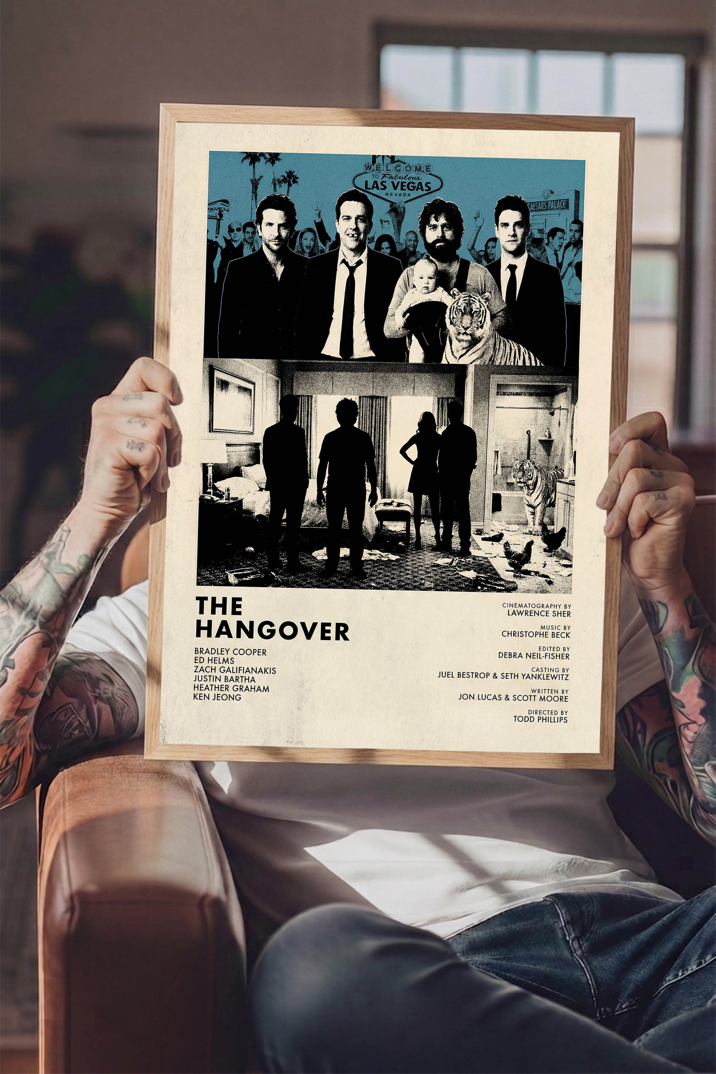 The Hangover Ahşap Çerçeveli Poster, Sinema ve Dizi Tablo, Film Dizi Afişleri NO:112828