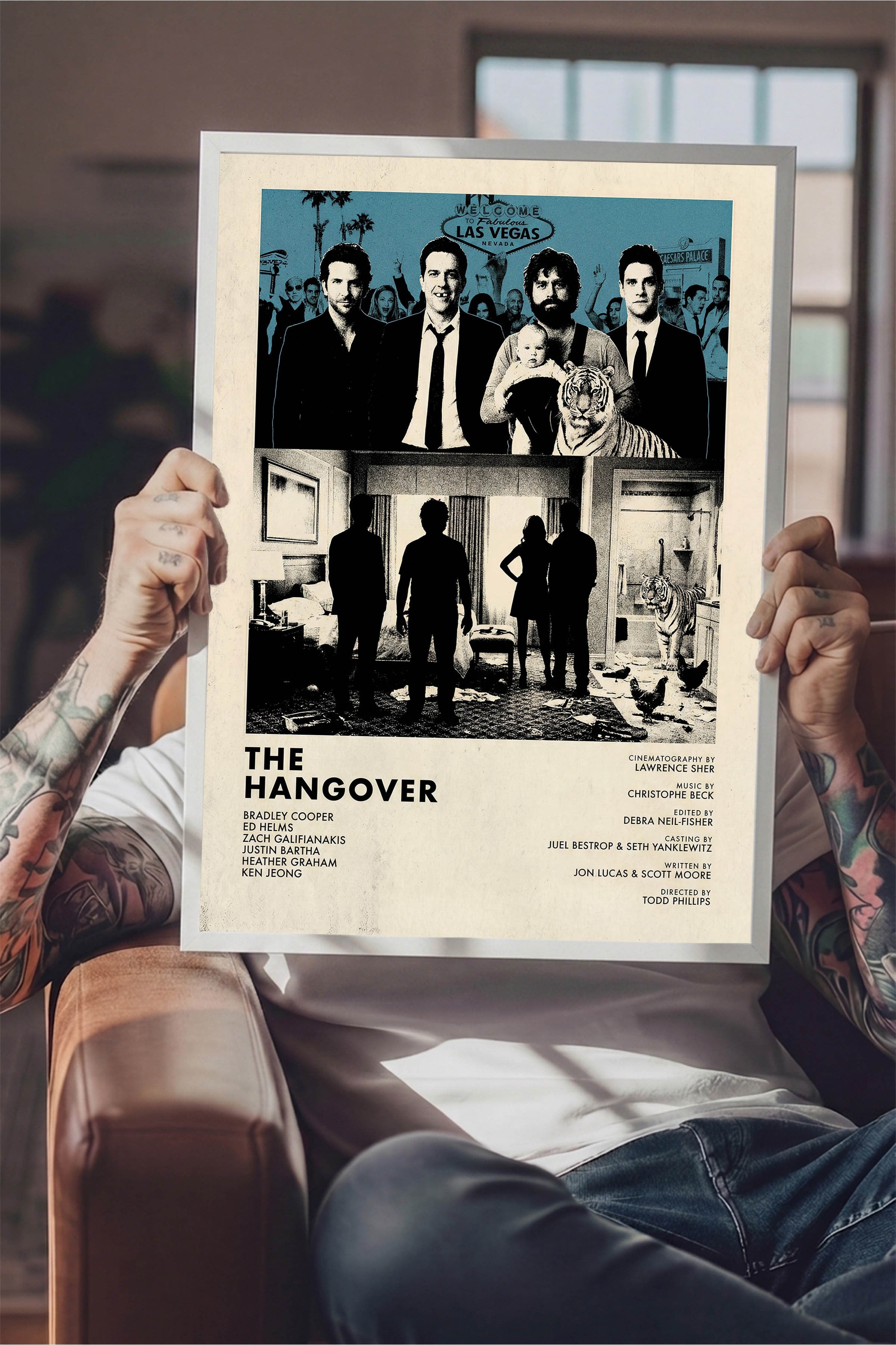 The Hangover Beyaz Çerçeveli Poster, Sinema ve Dizi Tablo, Film Dizi Afişleri NO:112828