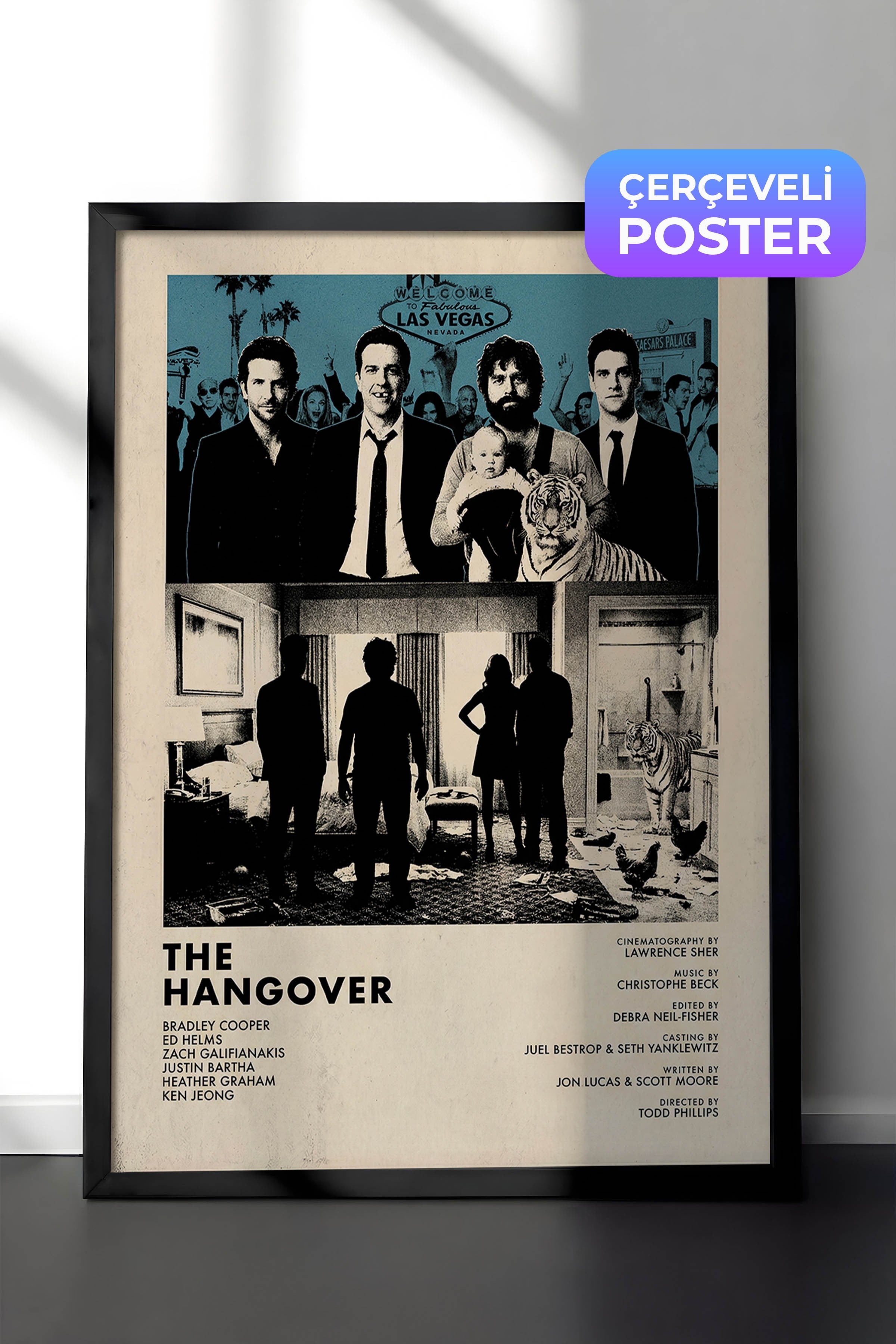 The Hangover Siyah Çerçeveli Poster, Sinema ve Dizi Tablo, Film Dizi Afişleri NO:112828