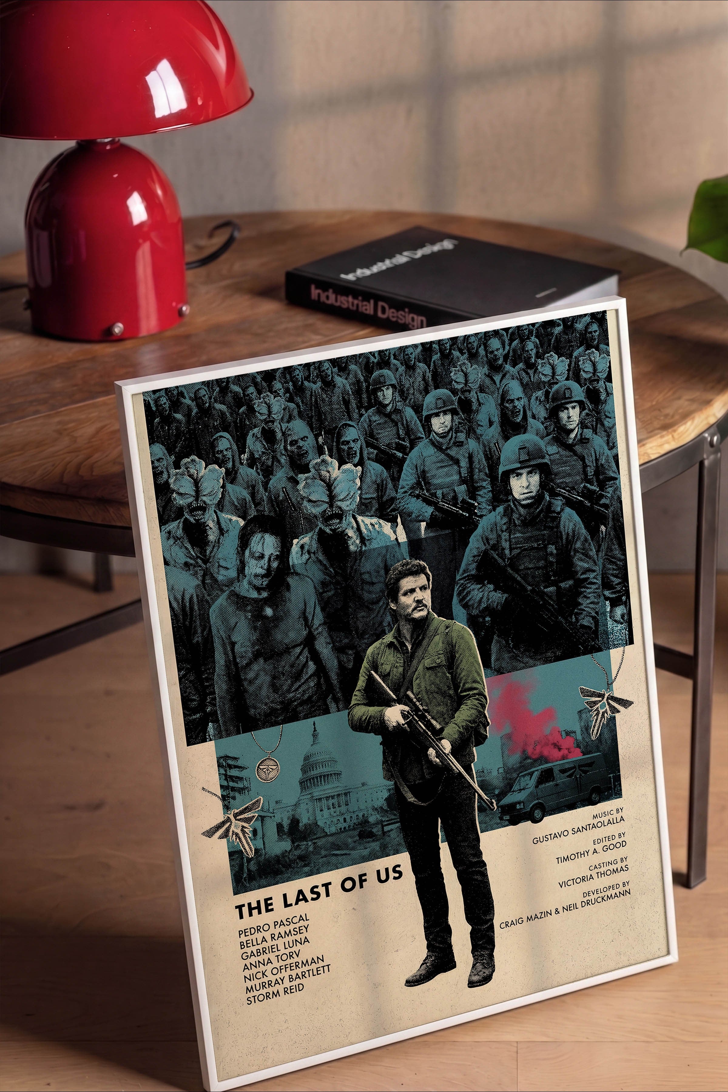 The Last of Us Beyaz Çerçeveli Poster, Sinema ve Dizi Tablo, Film Dizi Afişleri NO:112781