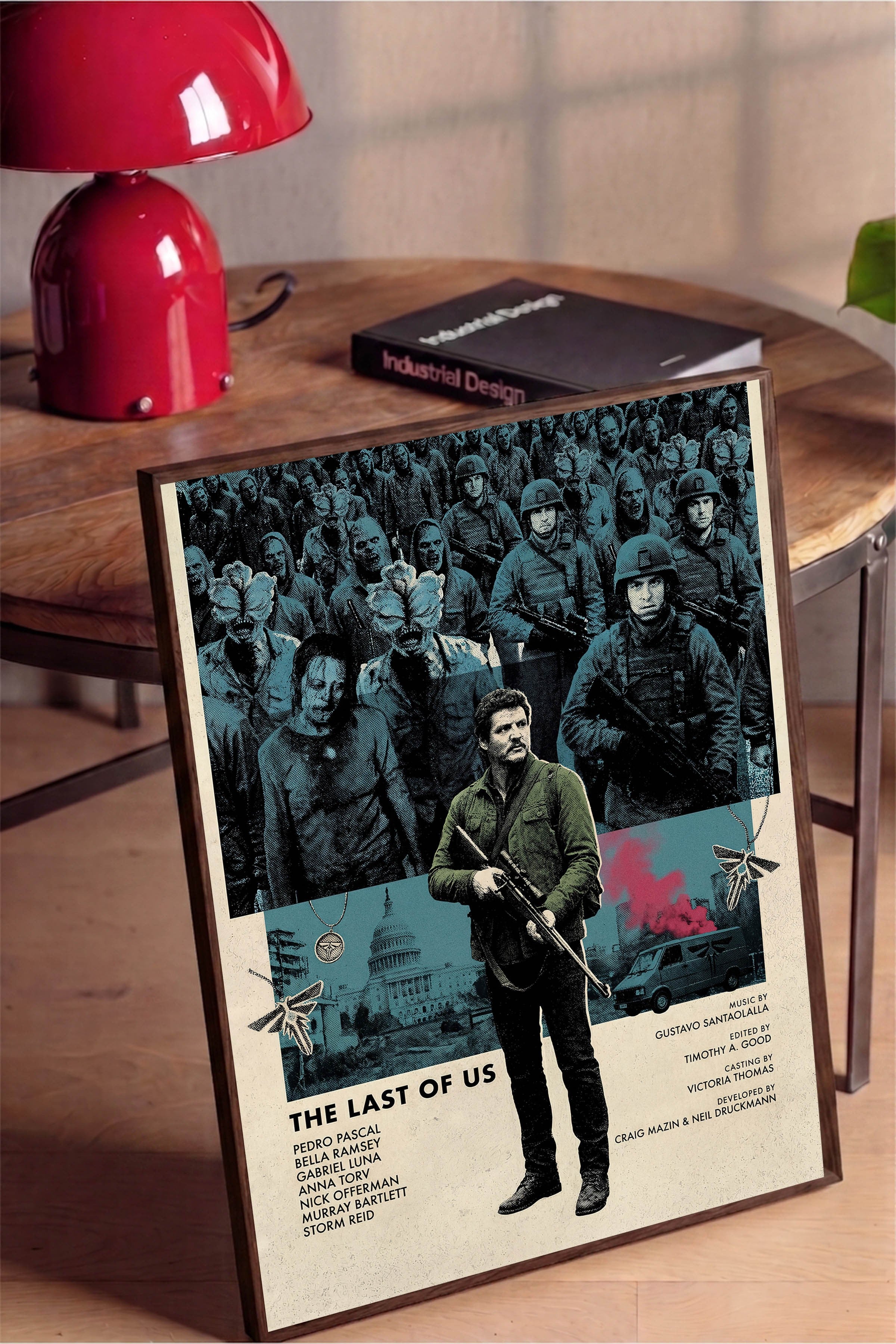 The Last of Us Kahverengi Çerçeveli Poster, Sinema ve Dizi Tablo, Film Dizi Afişleri NO:112781
