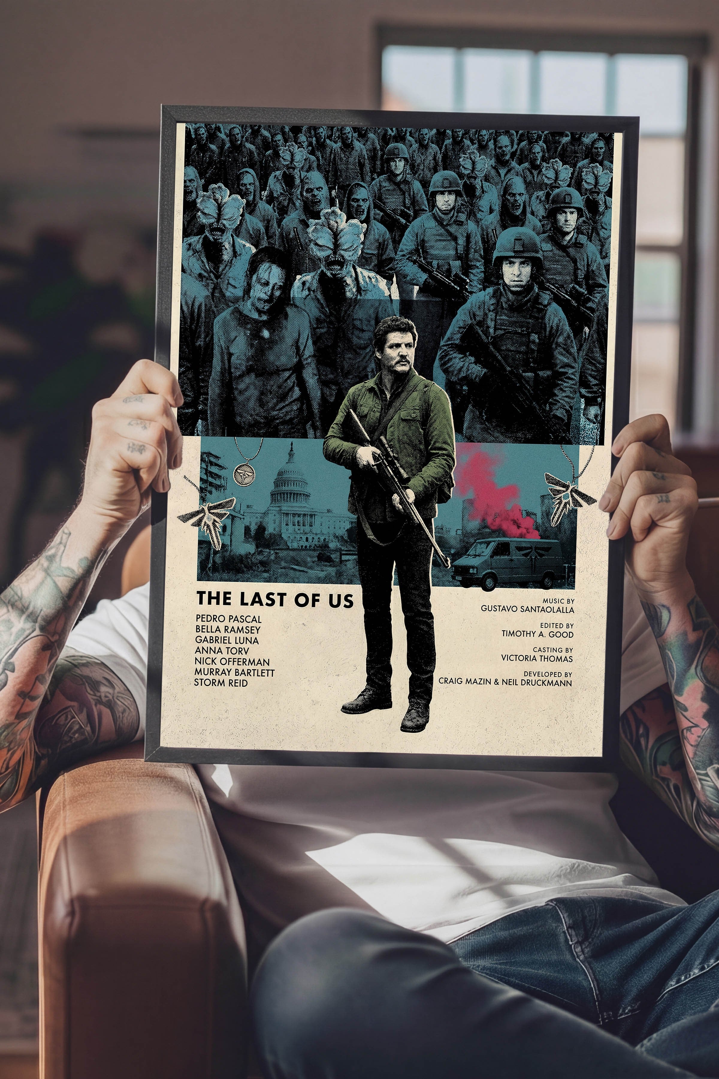 The Last of Us Siyah Çerçeveli Poster, Sinema ve Dizi Tablo, Film Dizi Afişleri NO:112781