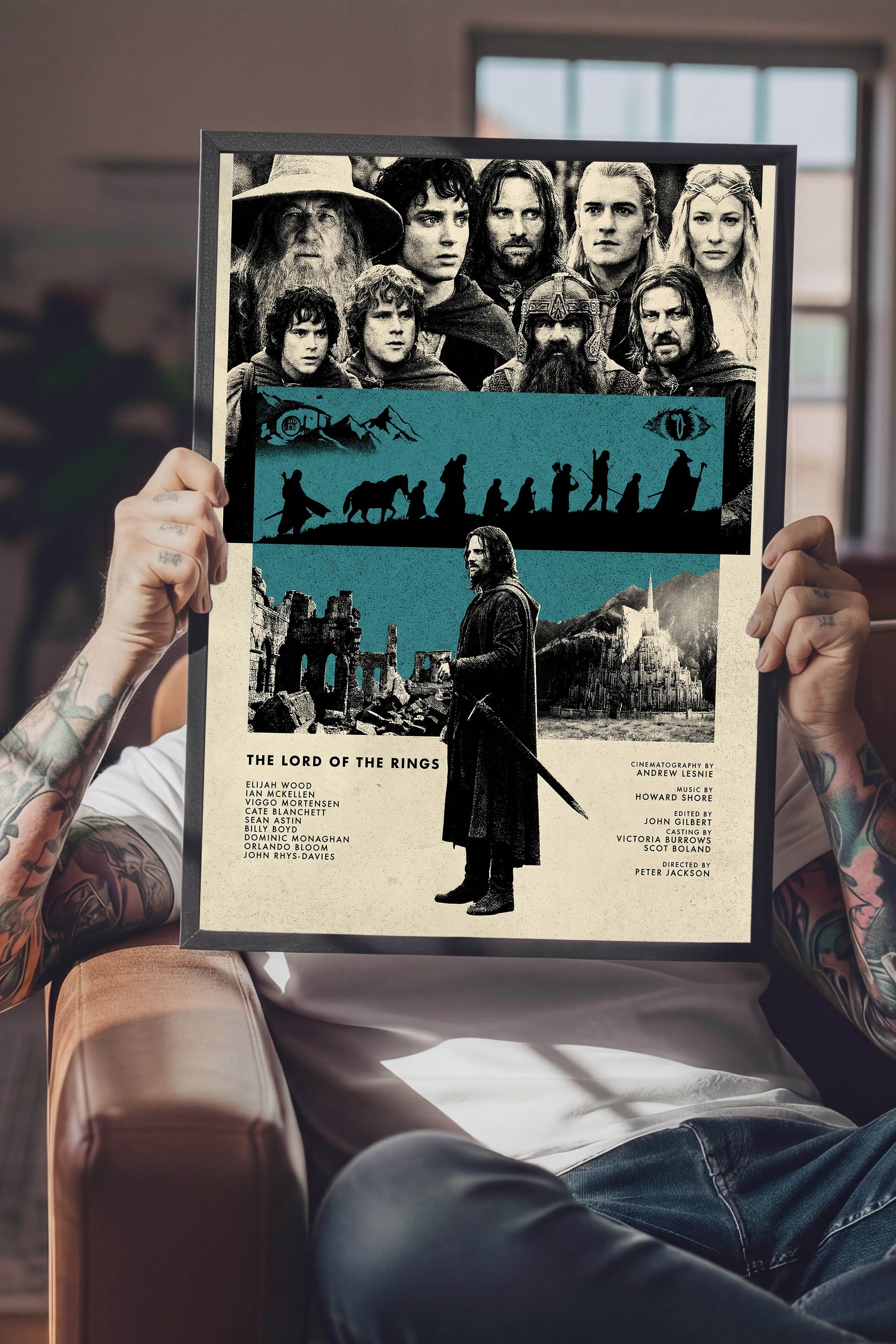 The Lord of the Rings Siyah Çerçeveli Poster, Sinema ve Dizi Tablo, Film Dizi Afişleri NO:112804