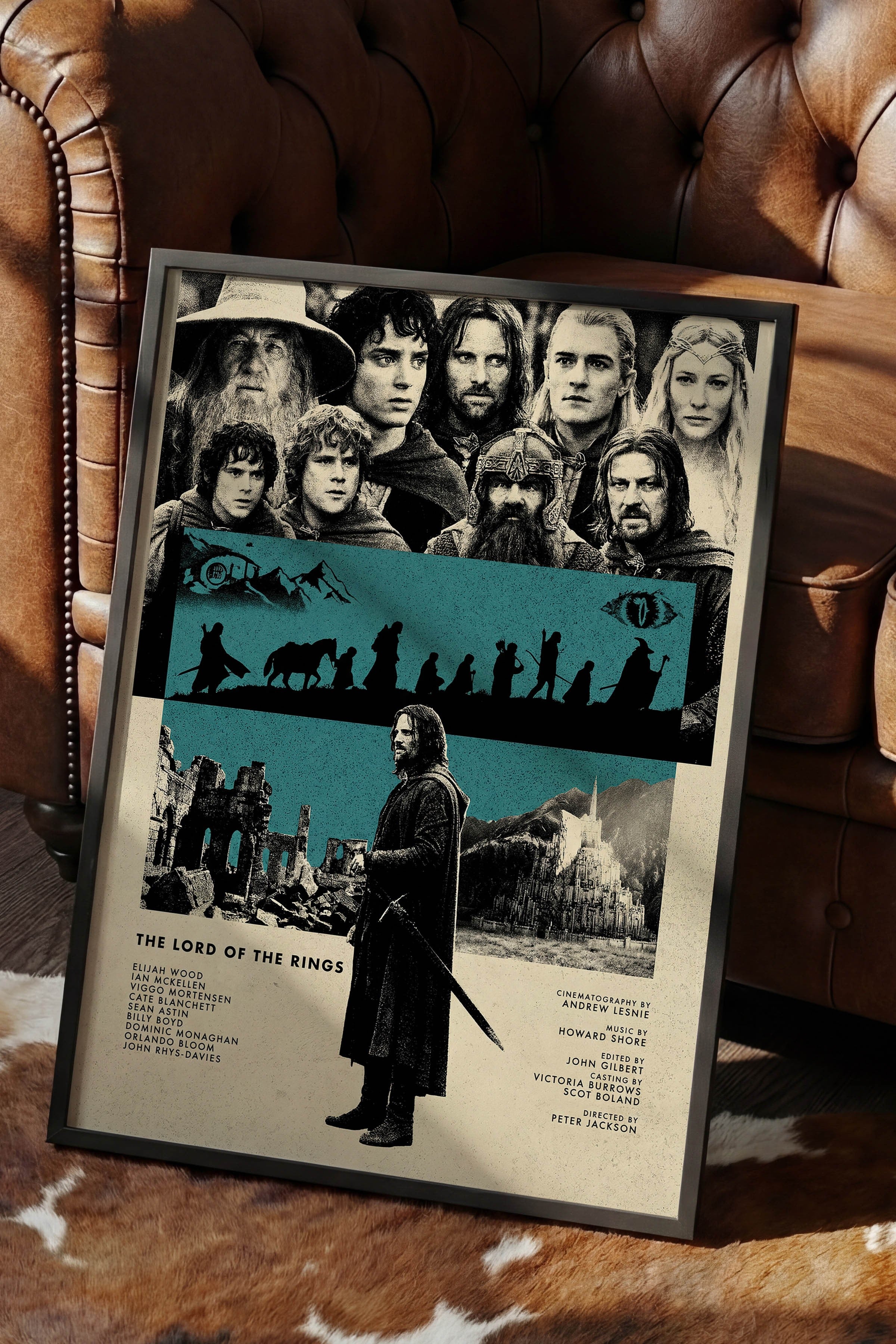 The Lord of the Rings Siyah Çerçeveli Poster, Sinema ve Dizi Tablo, Film Dizi Afişleri NO:112804