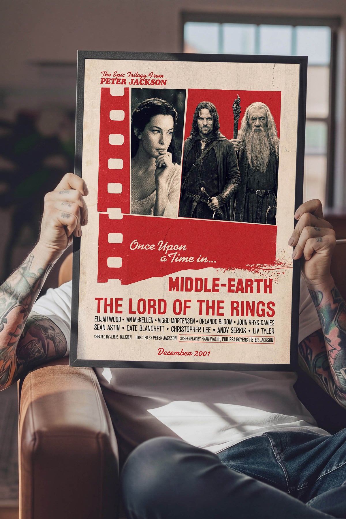 The Lord of the Rings Siyah Çerçeveli Poster, Sinema ve Dizi Tablo, Film Dizi Afişleri NO:112878