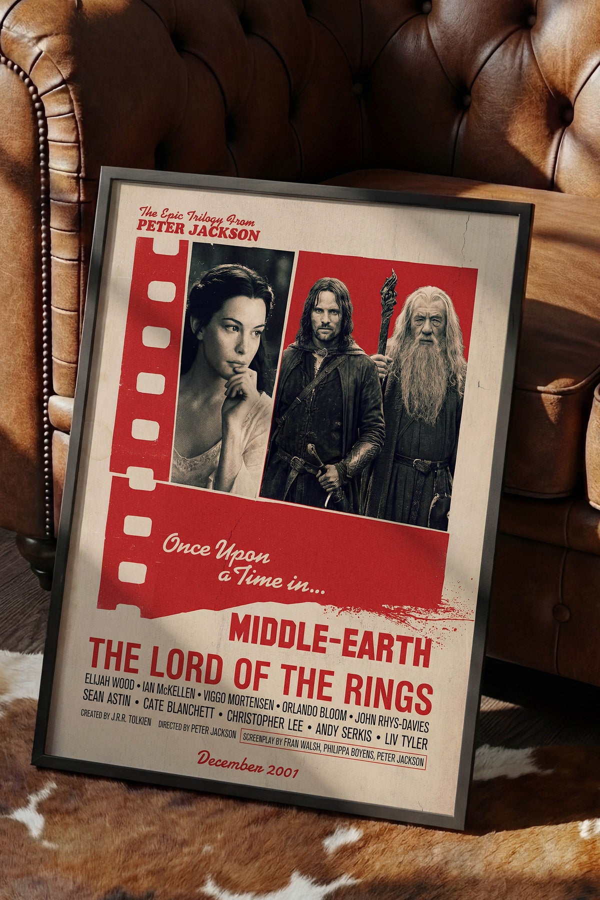 The Lord of the Rings Siyah Çerçeveli Poster, Sinema ve Dizi Tablo, Film Dizi Afişleri NO:112878