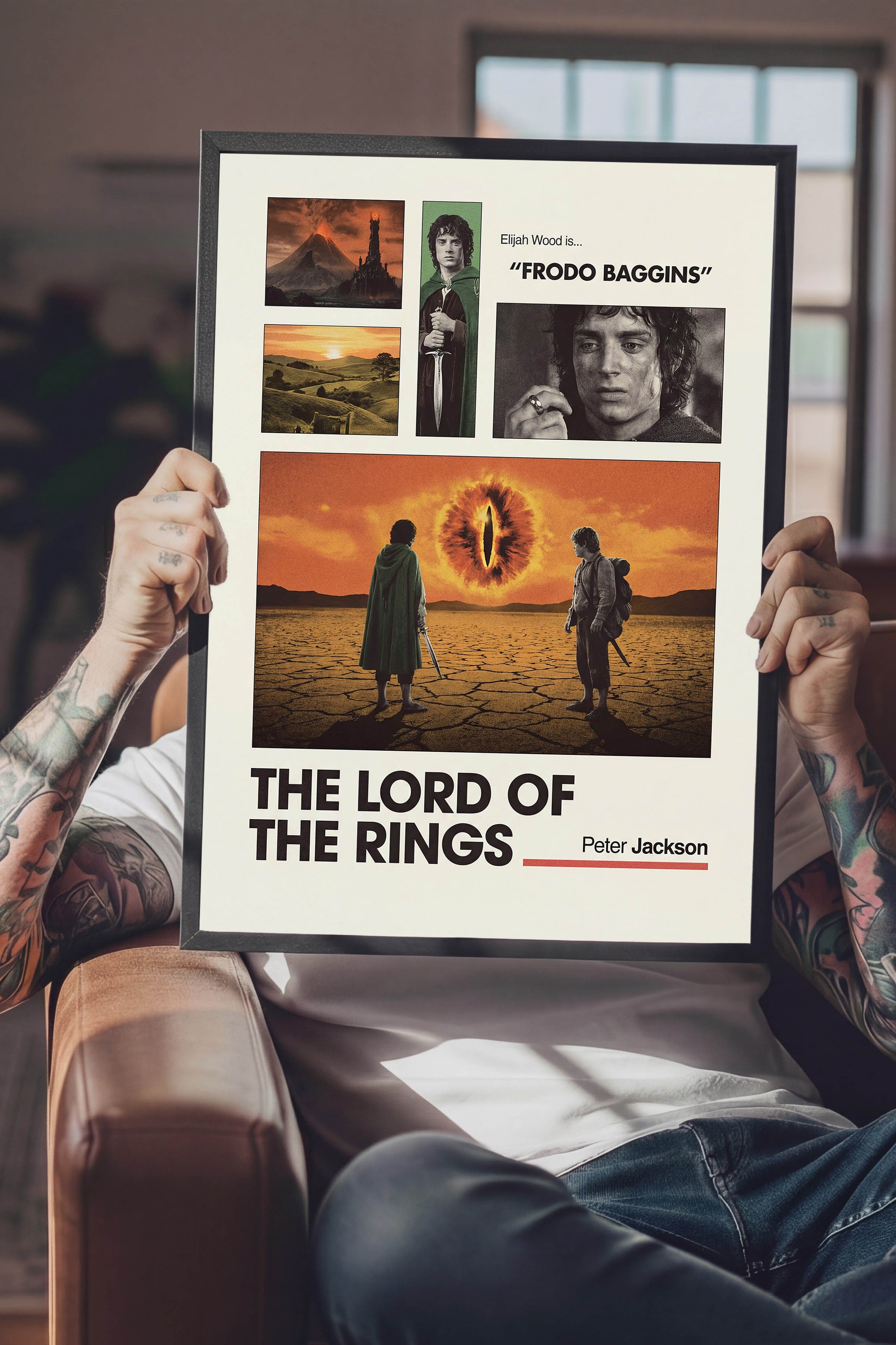 The Lord of the Rings Siyah Çerçeveli Poster, Sinema ve Dizi Tablo, Film Dizi Afişleri NO:112933