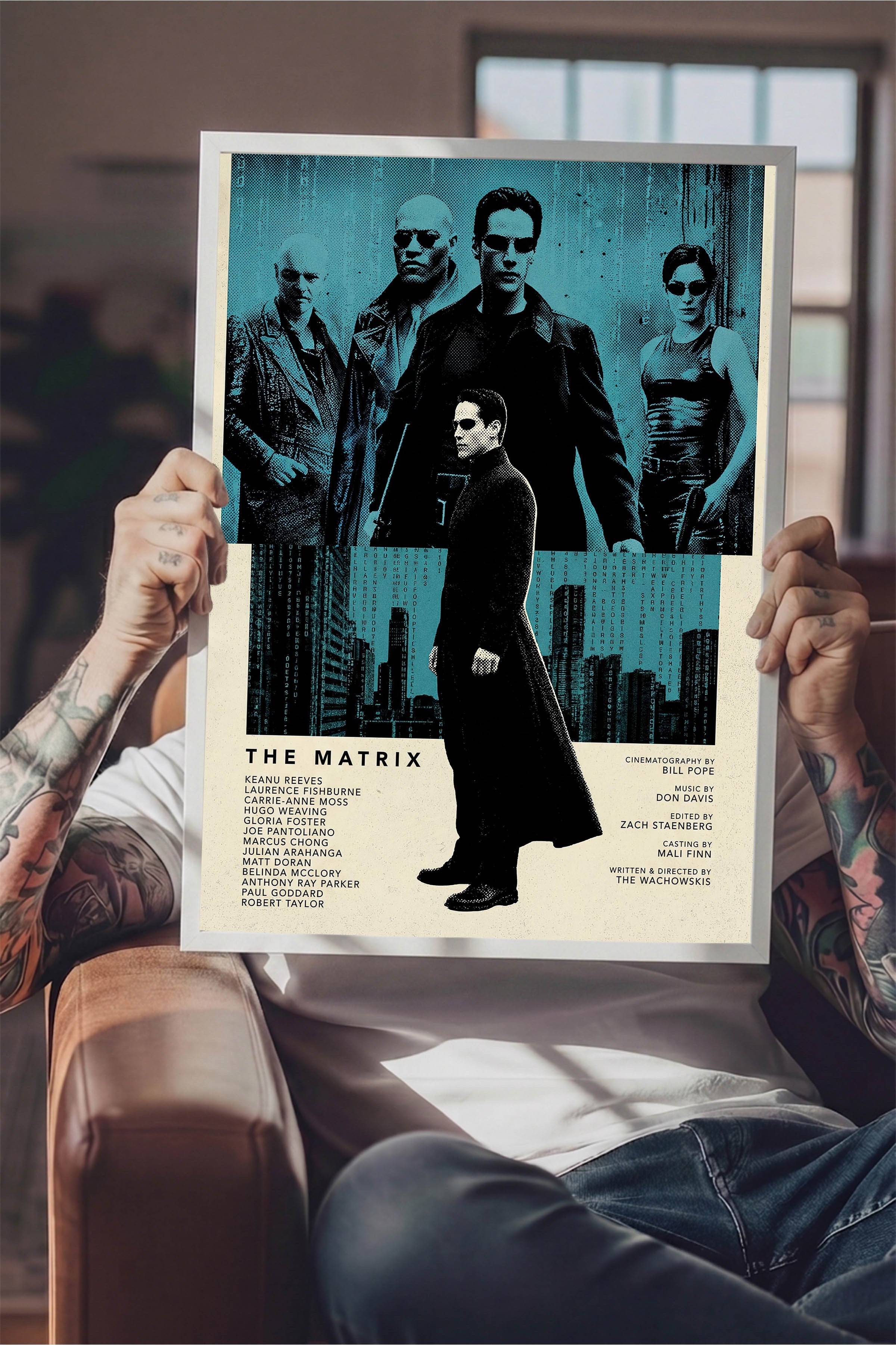 The Matrix Beyaz Çerçeveli Poster, Sinema ve Dizi Tablo, Film Dizi Afişleri NO:112809