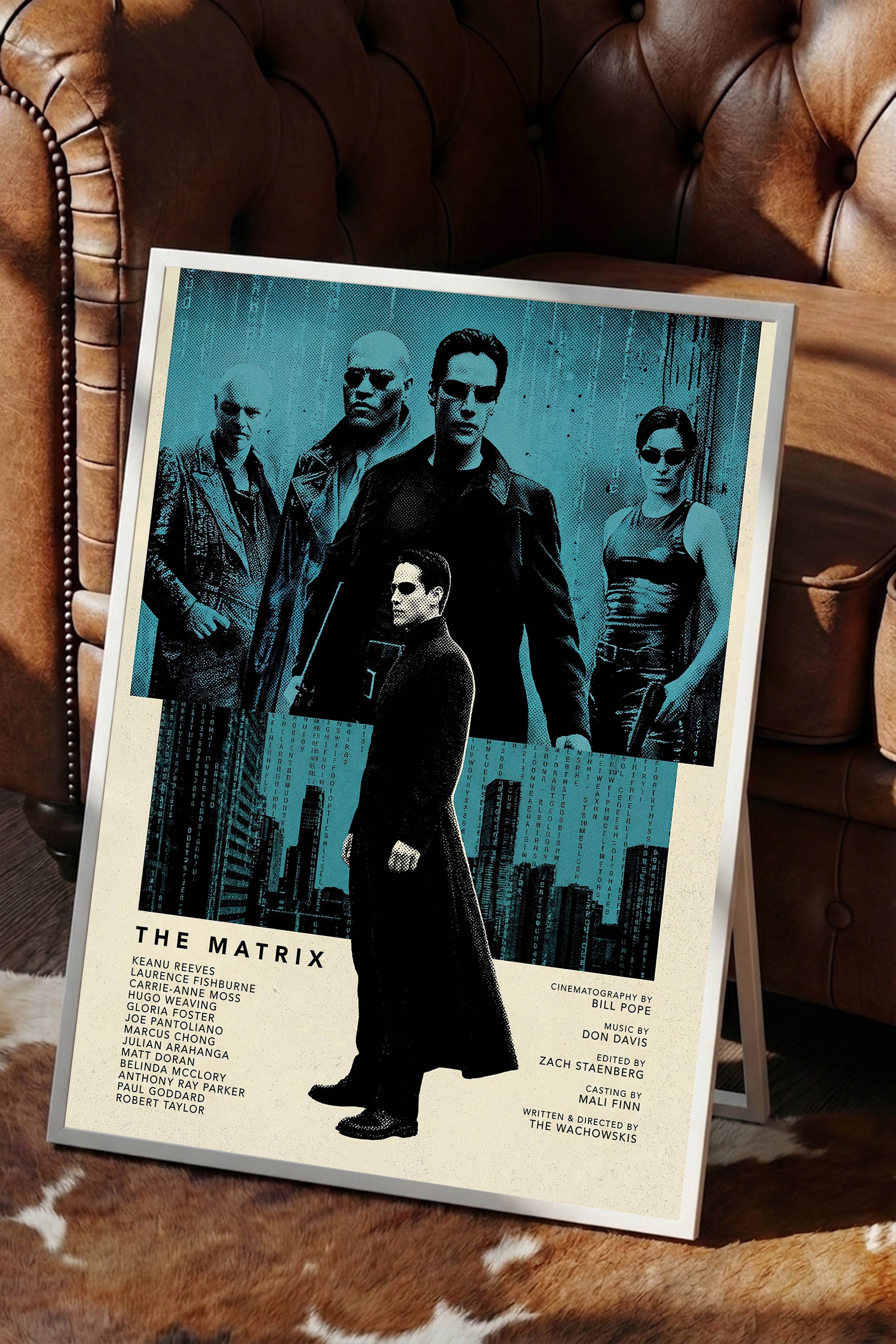 The Matrix Beyaz Çerçeveli Poster, Sinema ve Dizi Tablo, Film Dizi Afişleri NO:112809