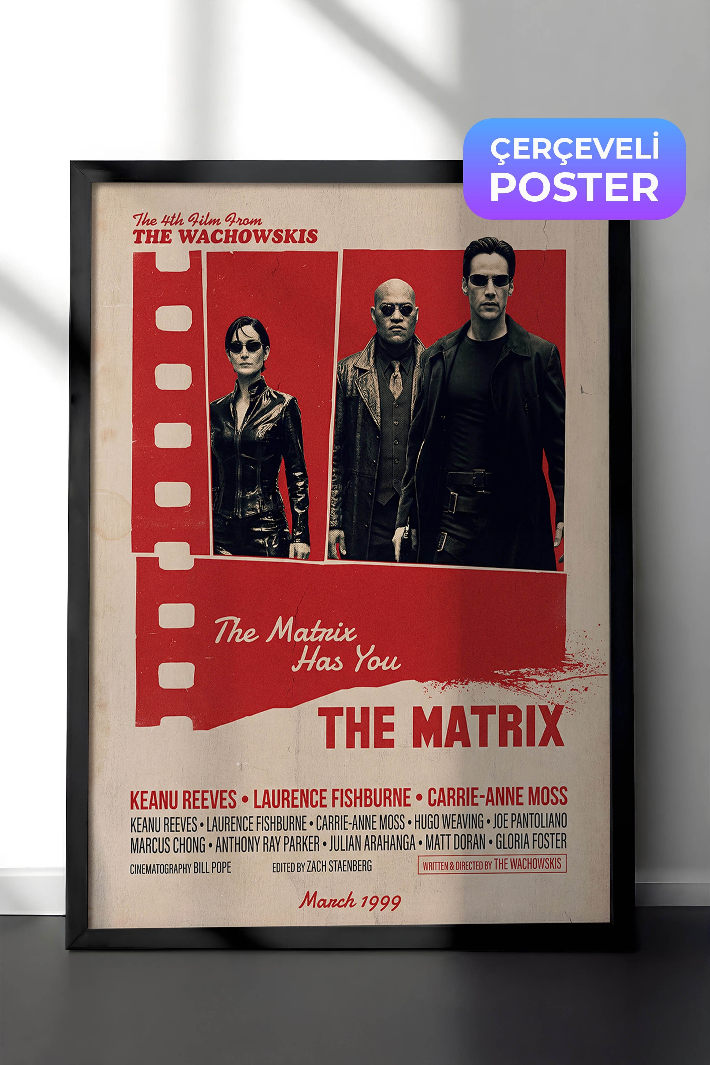 The Matrix Siyah Çerçeveli Poster, Sinema ve Dizi Tablo, Film Dizi Afişleri NO:112886