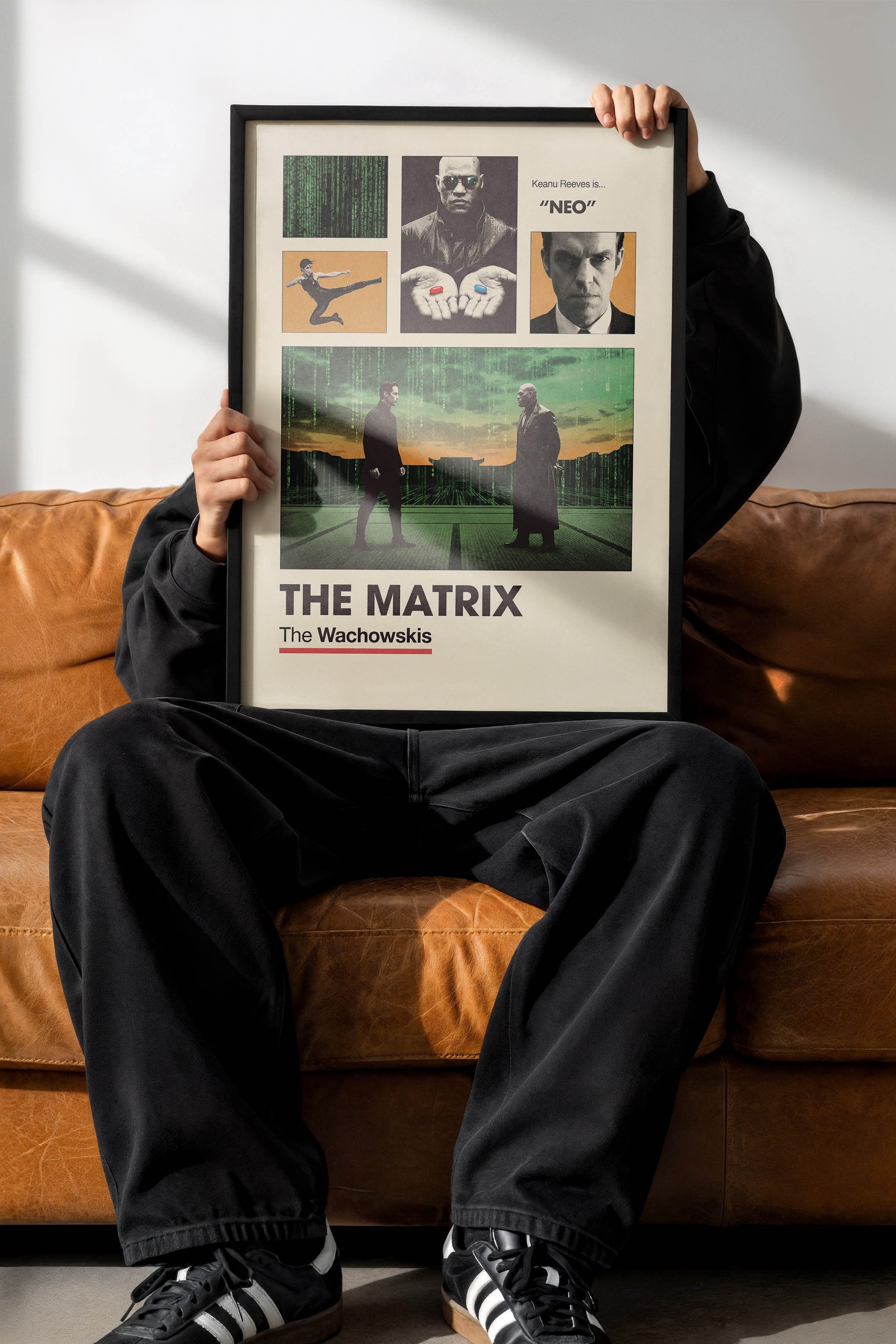 The Matrix Siyah Çerçeveli Poster, Sinema ve Dizi Tablo, Film Dizi Afişleri NO:112935