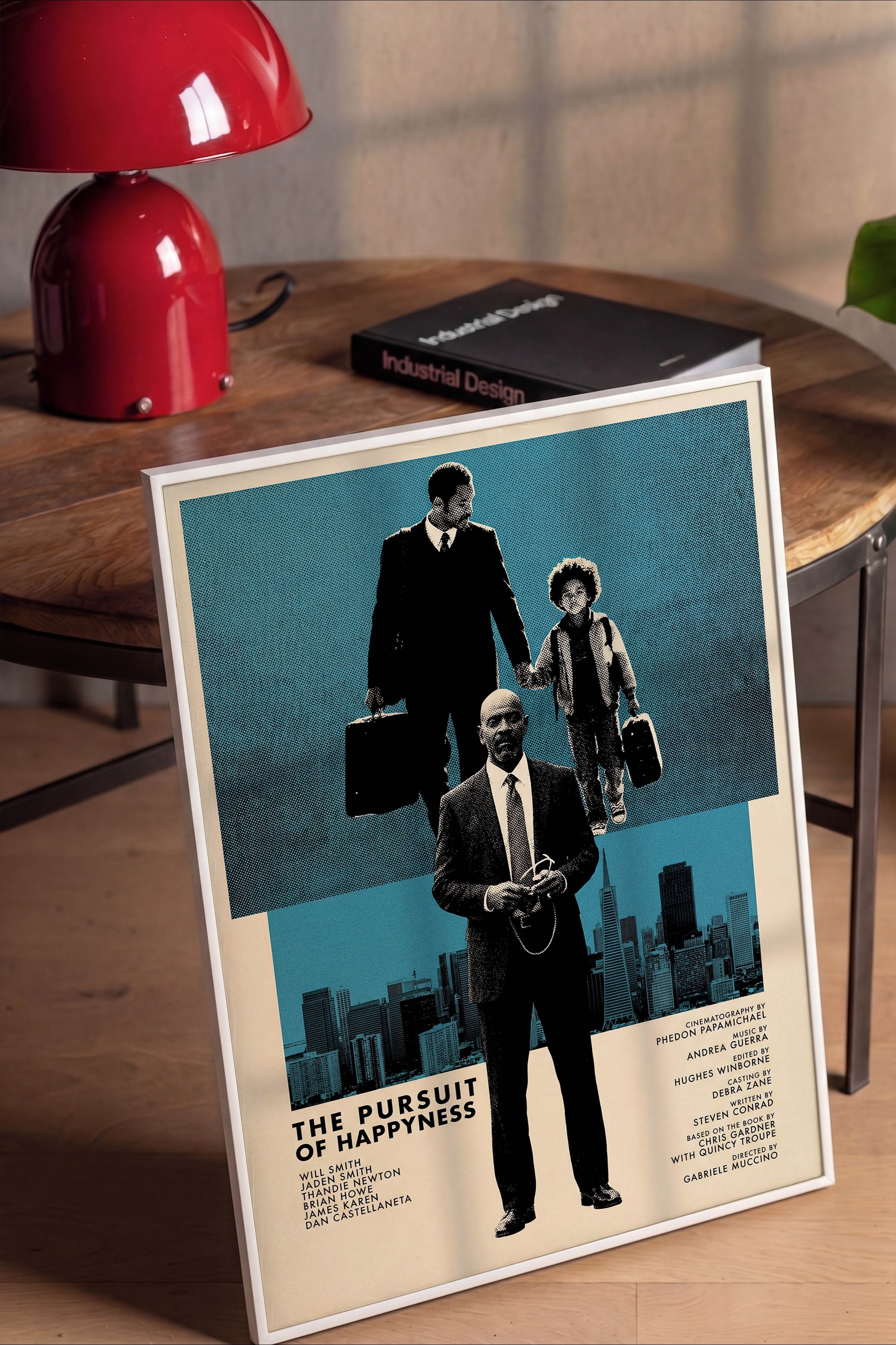 The Pursuit of Happyness Beyaz Çerçeveli Poster, Sinema ve Dizi Tablo, Film Dizi Afişleri NO:112827