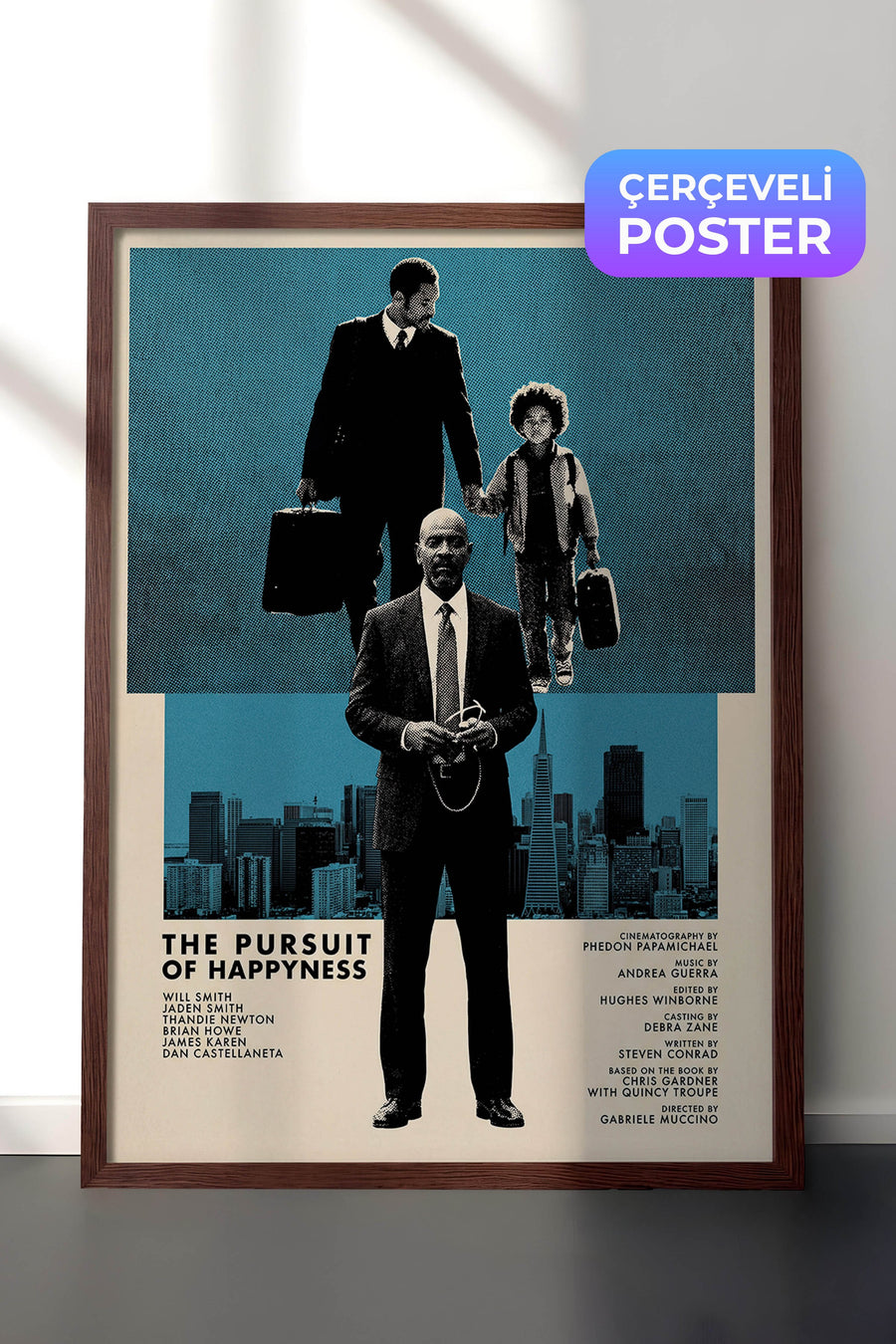 The Pursuit of Happyness Poster – Kahverengi Çerçeveli Tablo