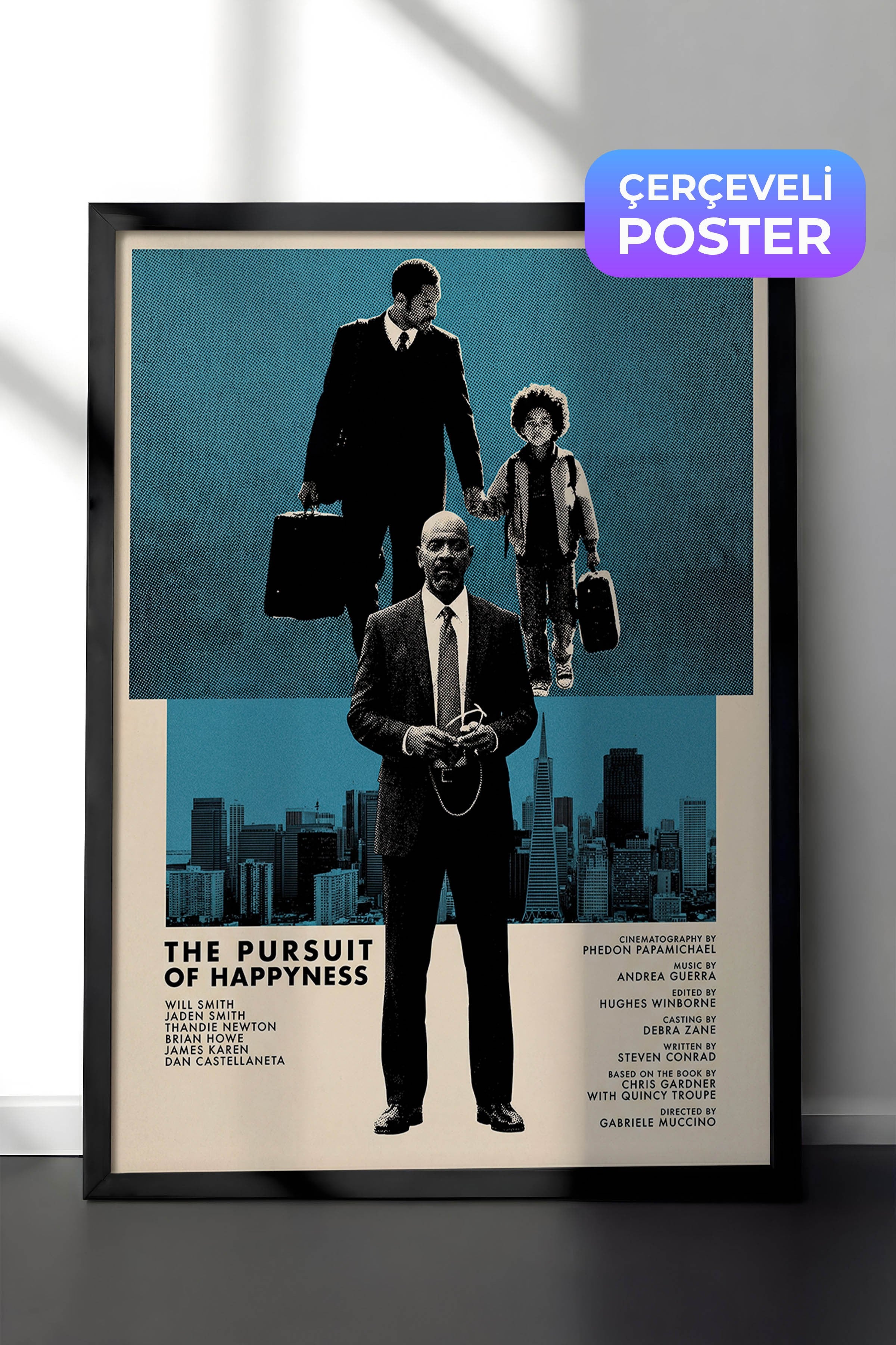 The Pursuit of Happyness Siyah Çerçeveli Poster, Sinema ve Dizi Tablo, Film Dizi Afişleri NO:112827
