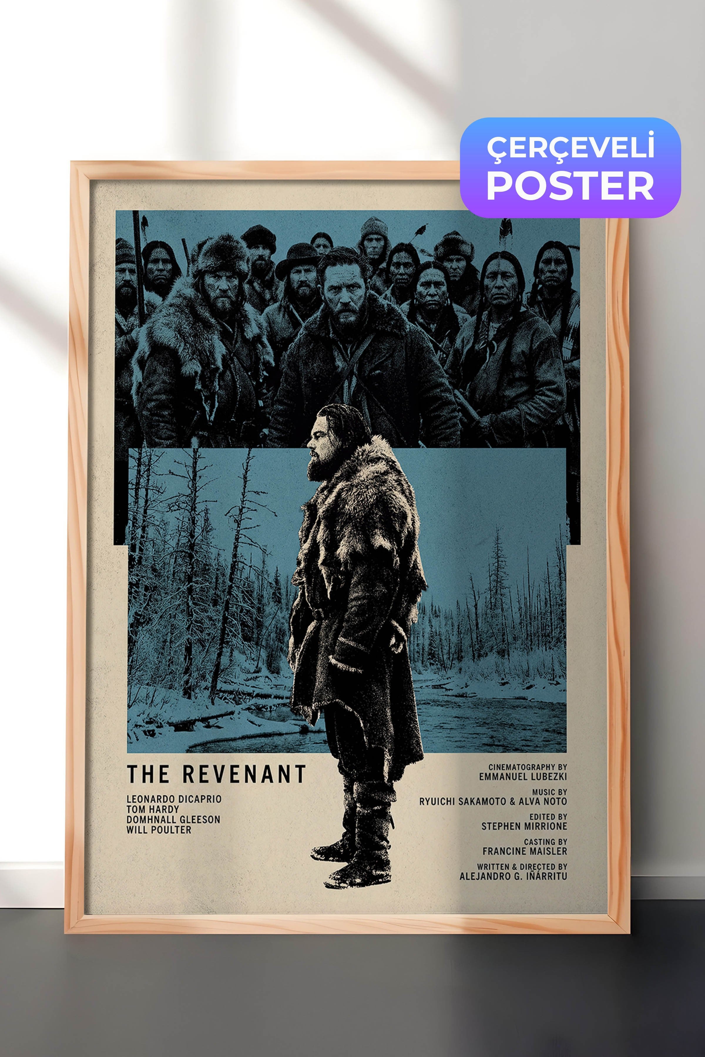 The Revenant Ahşap Çerçeveli Poster, Sinema ve Dizi Tablo, Film Dizi Afişleri NO:112833