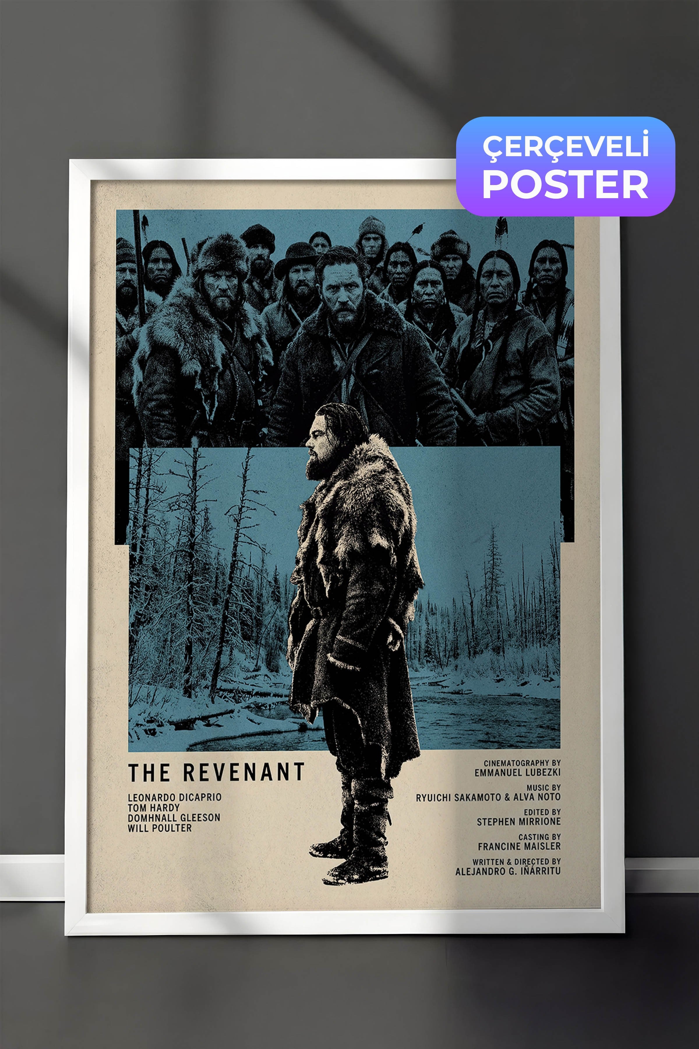 The Revenant Beyaz Çerçeveli Poster, Sinema ve Dizi Tablo, Film Dizi Afişleri NO:112833