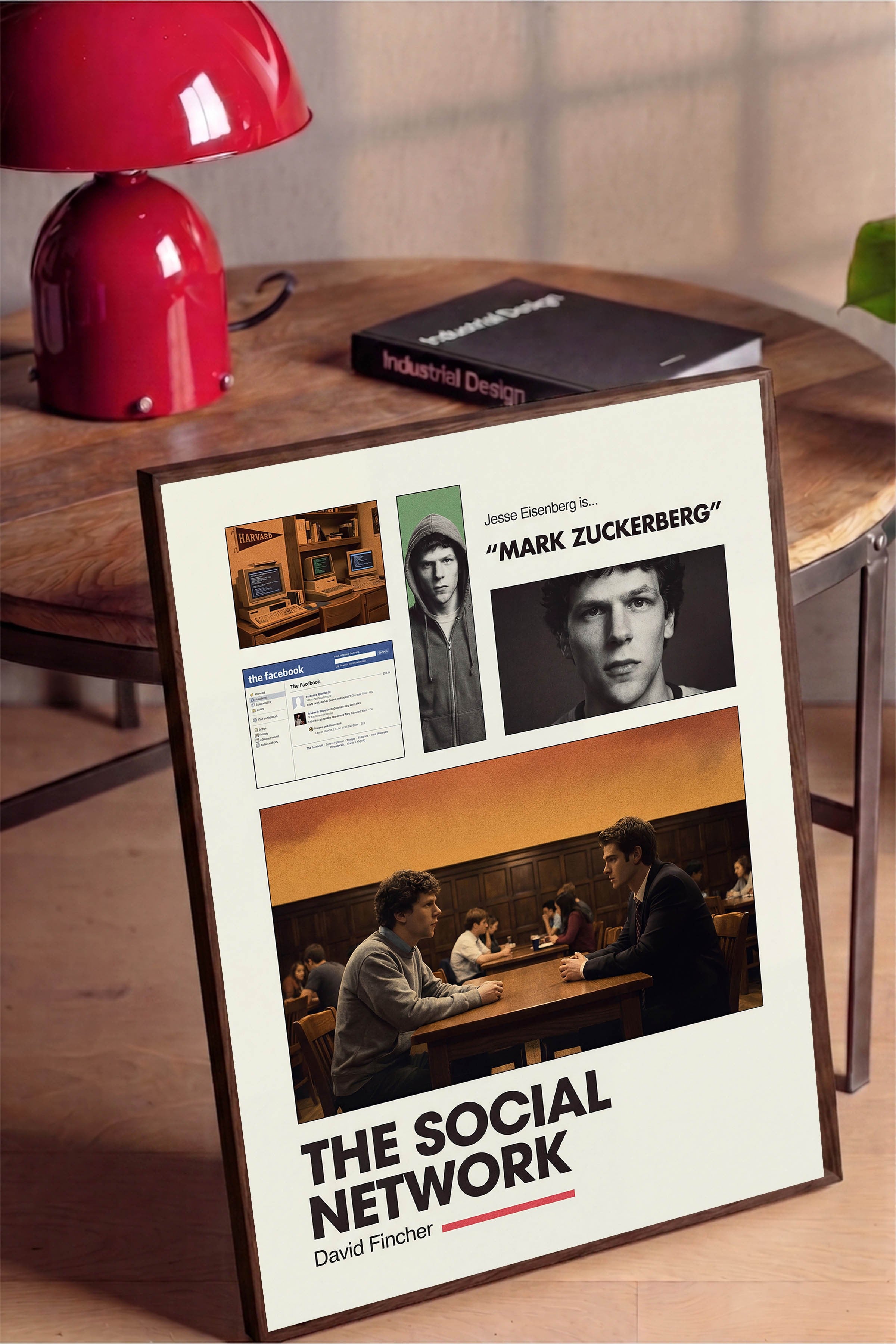 The Social Network Kahverengi Çerçeveli Poster, Sinema ve Dizi Tablo, Film Dizi Afişleri NO:112950