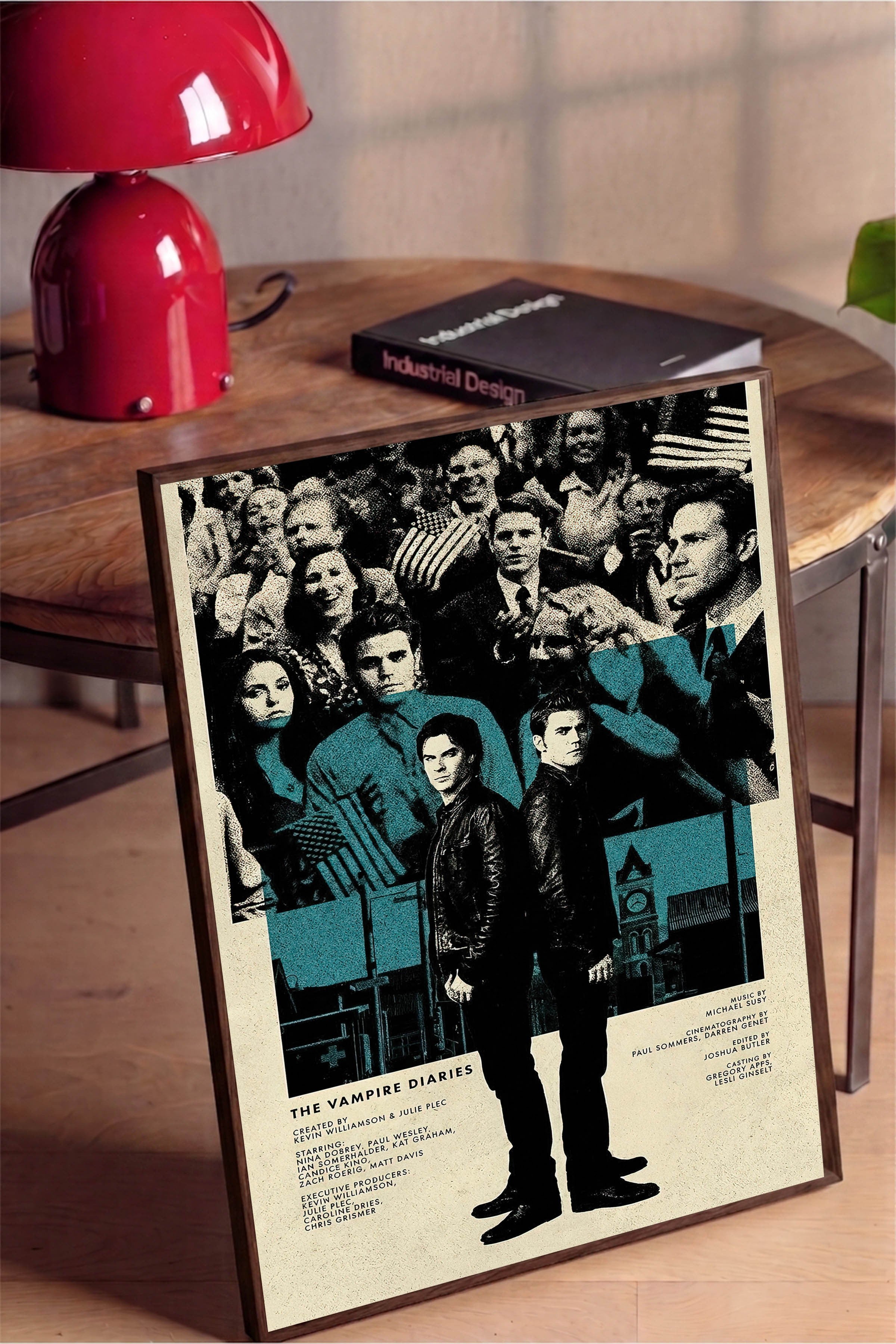 The Vampire Diaries Kahverengi Çerçeveli Poster, Sinema ve Dizi Tablo, Film Dizi Afişleri NO:112795