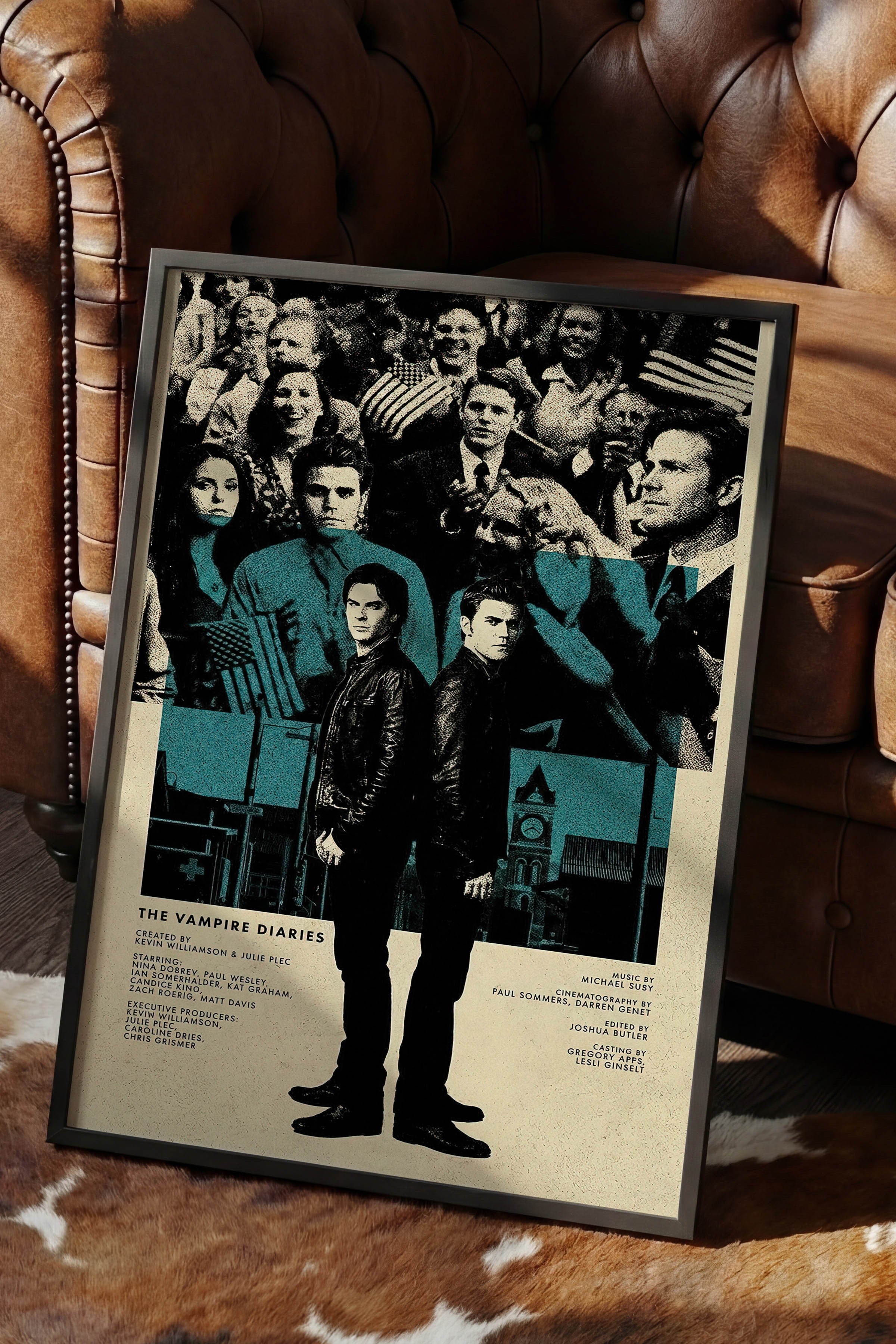 The Vampire Diaries Siyah Çerçeveli Poster, Sinema ve Dizi Tablo, Film Dizi Afişleri NO:112795