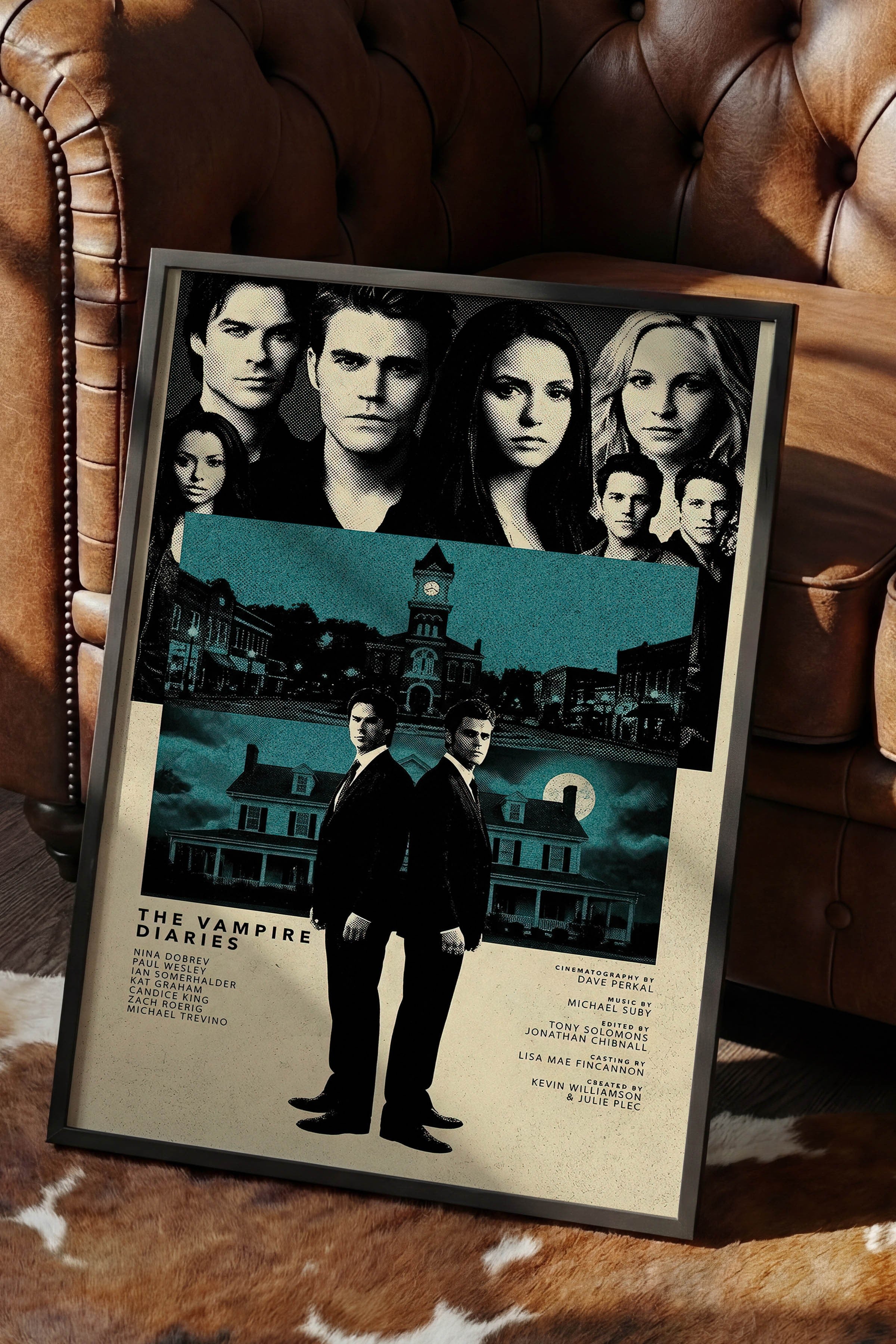 The Vampire Diaries Siyah Çerçeveli Poster, Sinema ve Dizi Tablo, Film Dizi Afişleri NO:112796
