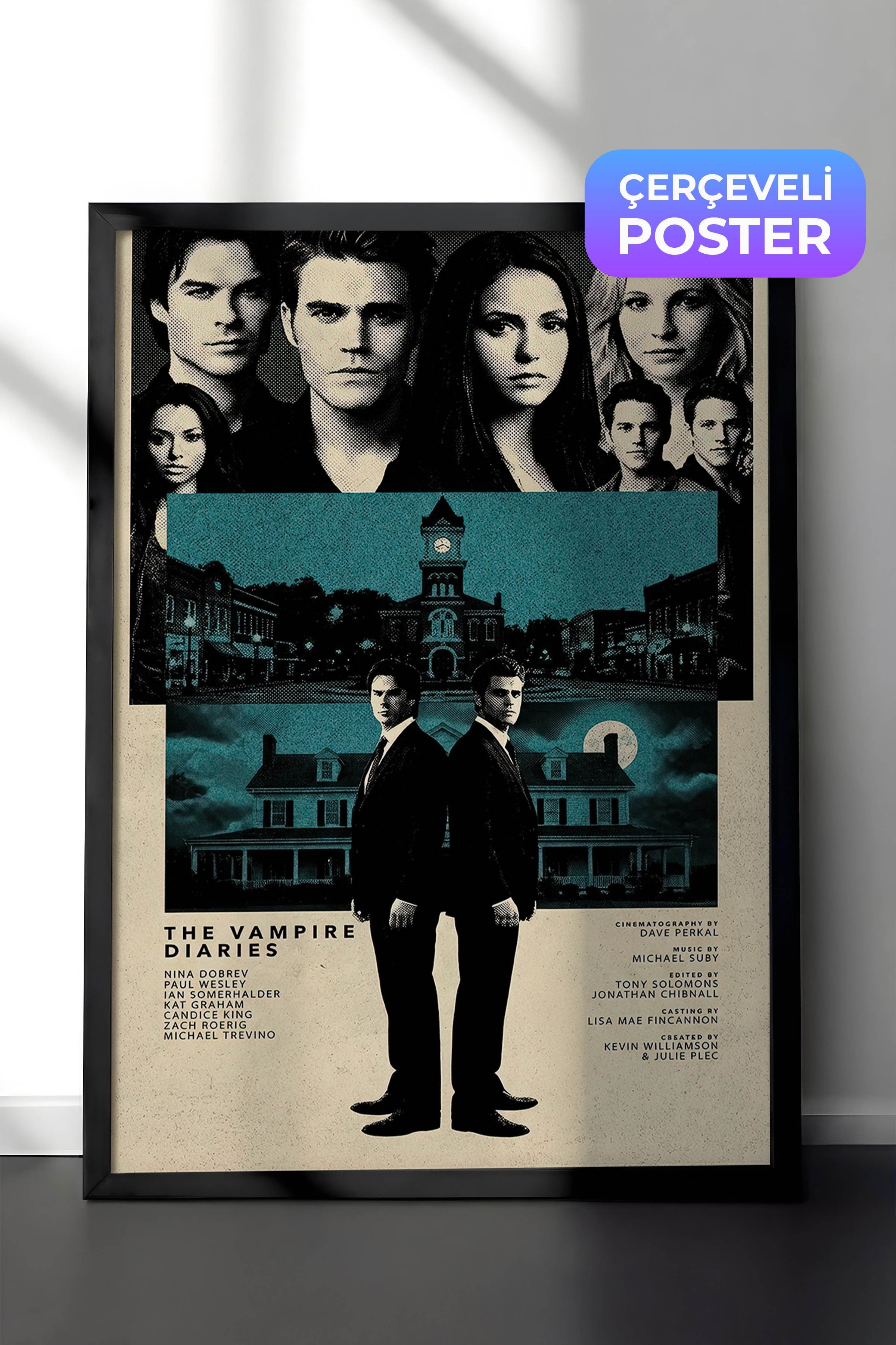 The Vampire Diaries Siyah Çerçeveli Poster, Sinema ve Dizi Tablo, Film Dizi Afişleri NO:112796