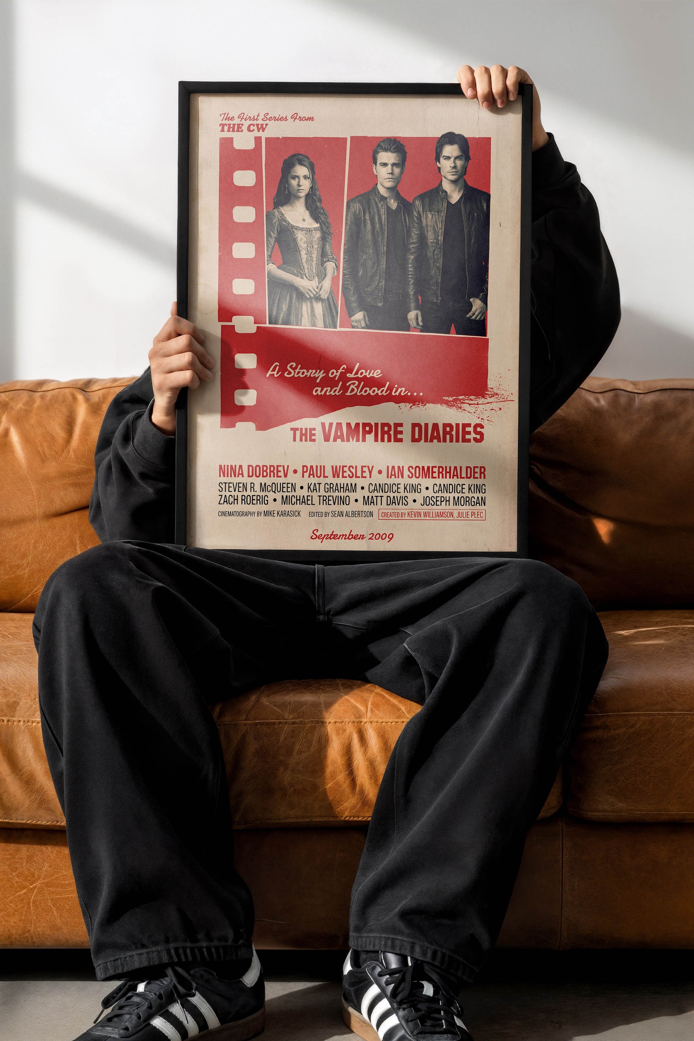 The Vampire Diaries Siyah Çerçeveli Poster, Sinema ve Dizi Tablo, Film Dizi Afişleri NO:112869