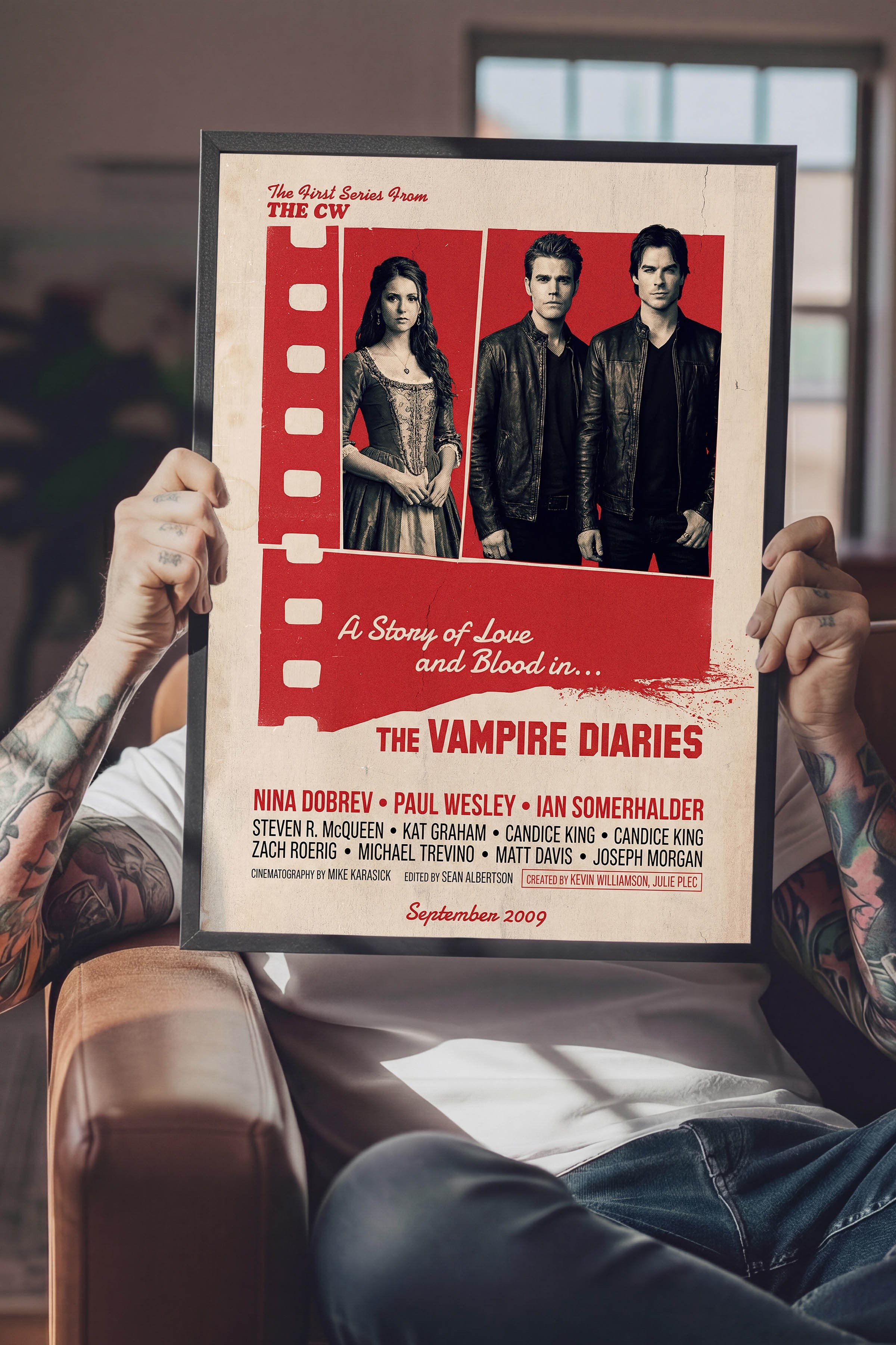 The Vampire Diaries Siyah Çerçeveli Poster, Sinema ve Dizi Tablo, Film Dizi Afişleri NO:112869