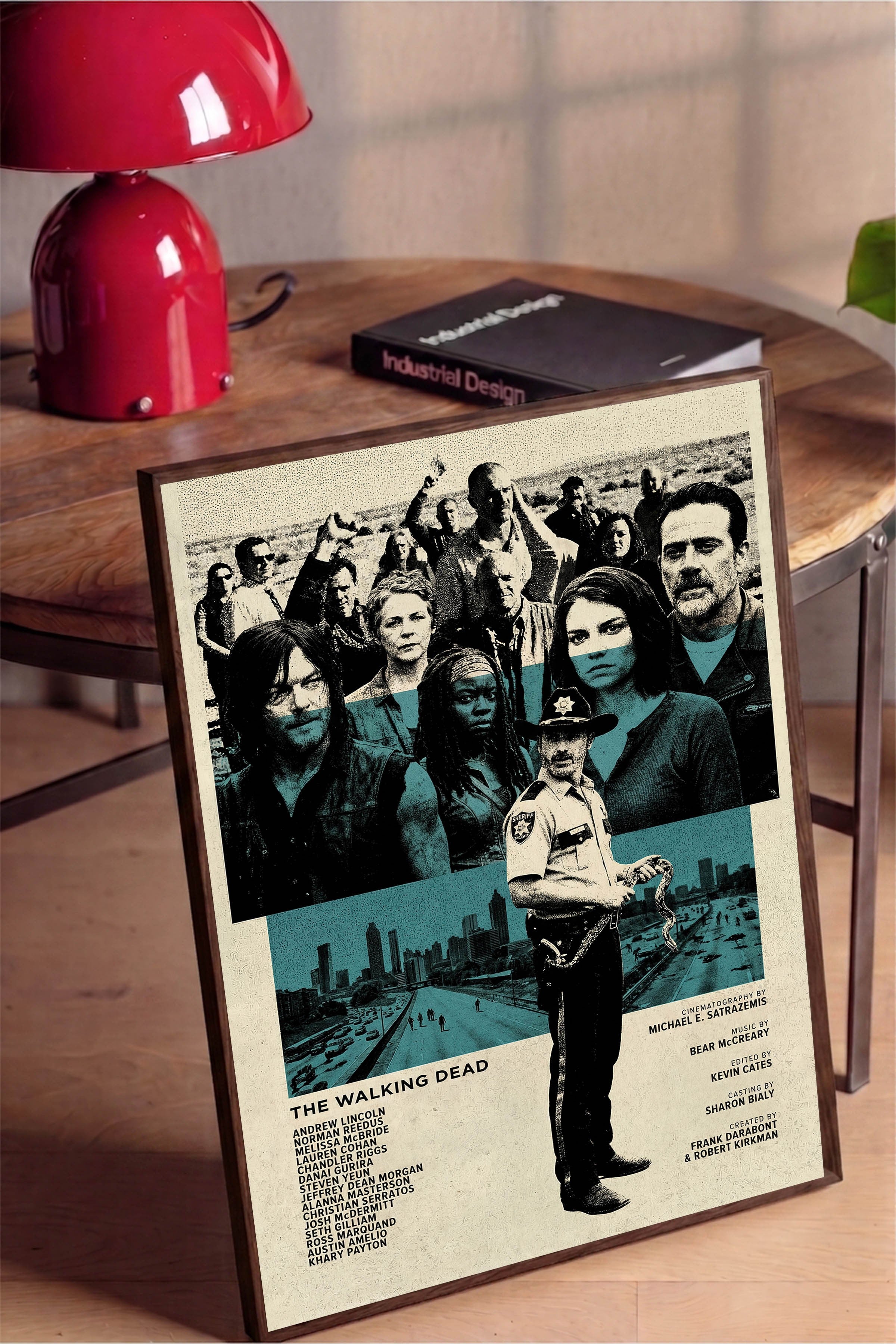 The Walking Dead Kahverengi Çerçeveli Poster, Sinema ve Dizi Tablo, Film Dizi Afişleri NO:112767