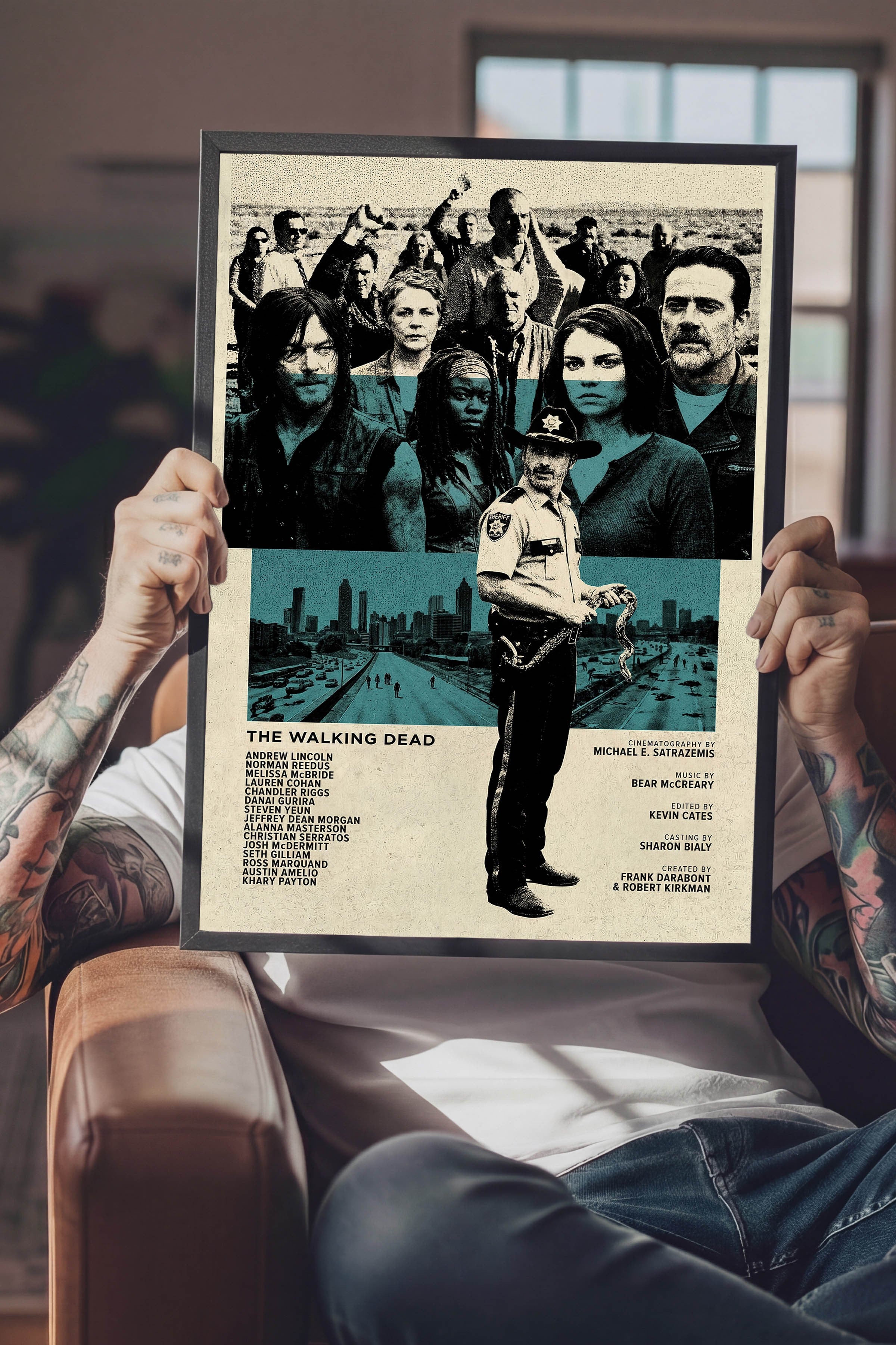 The Walking Dead Siyah Çerçeveli Poster, Sinema ve Dizi Tablo, Film Dizi Afişleri NO:112767