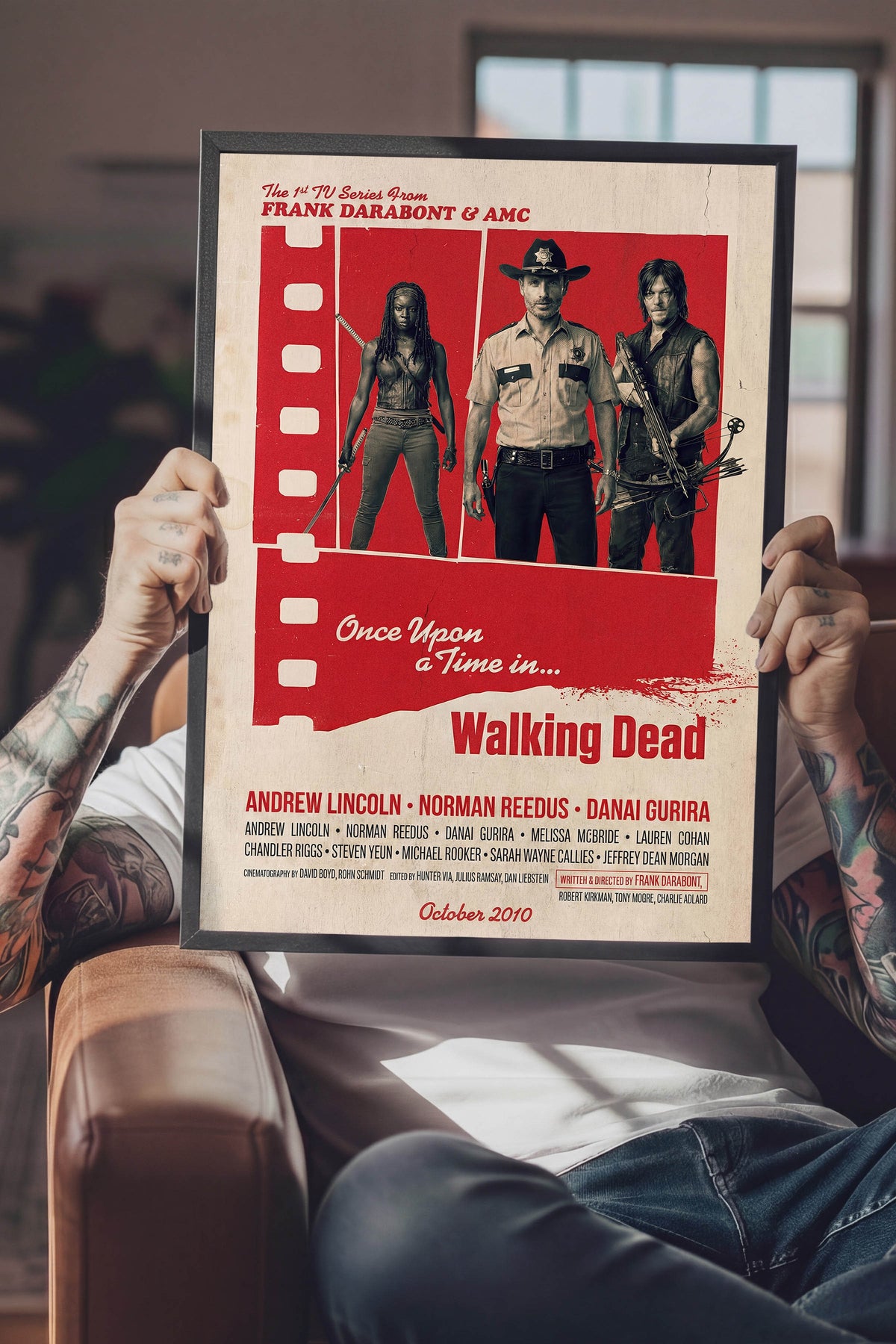 The Walking Dead Siyah Çerçeveli Poster, Sinema ve Dizi Tablo, Film Dizi Afişleri NO:112844