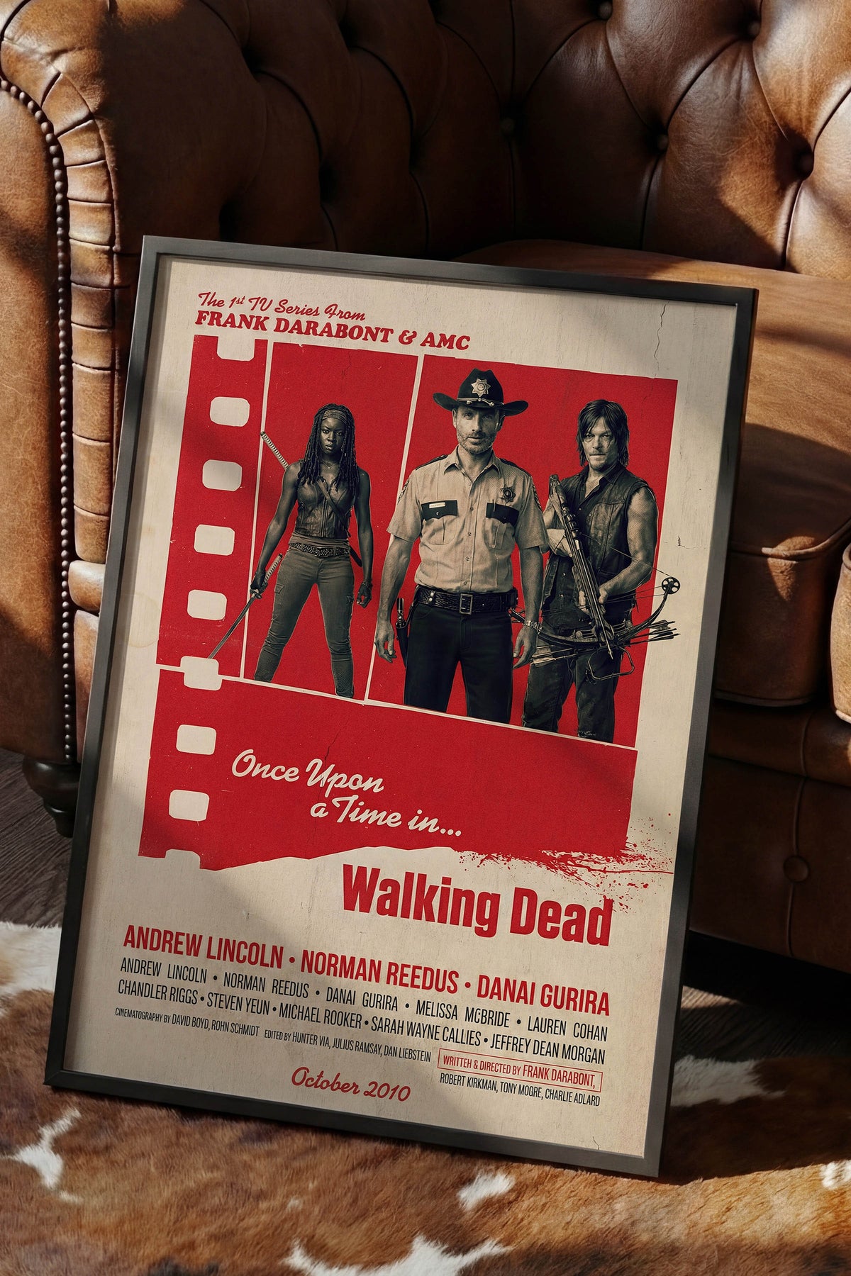 The Walking Dead Siyah Çerçeveli Poster, Sinema ve Dizi Tablo, Film Dizi Afişleri NO:112844